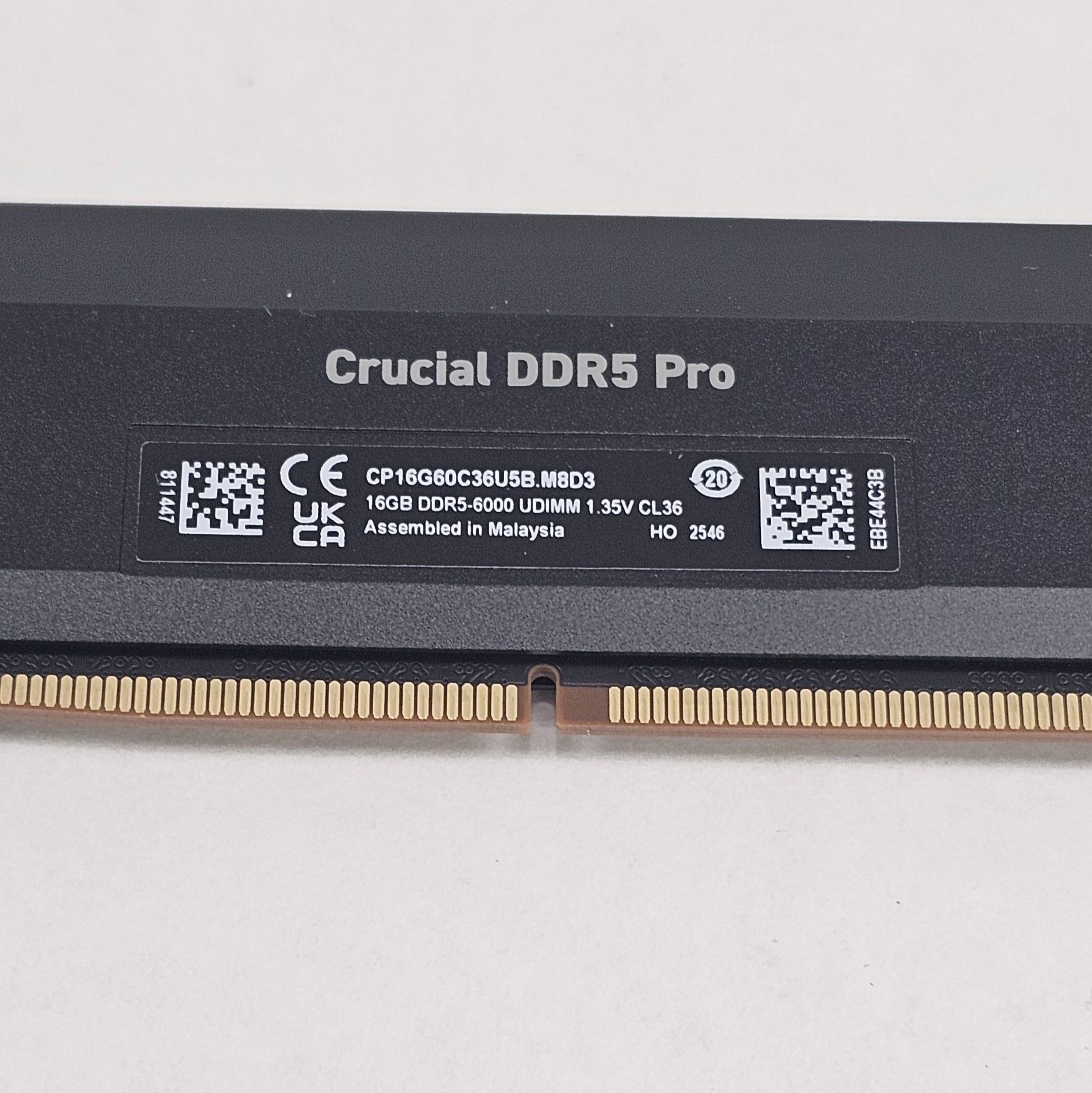 16GB DDR5 (1x16GB) CL36 6000MT/s Crucial Pro