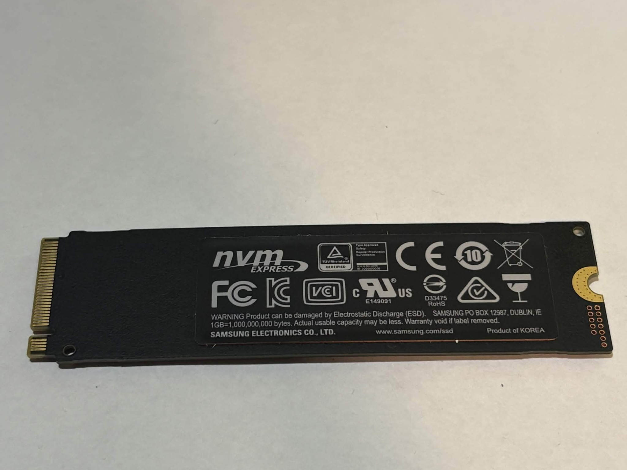 Samsung 970 EVO 500GB NVMe M.2 SSD PCIe Gen3 x4 – Tested – 100% Health