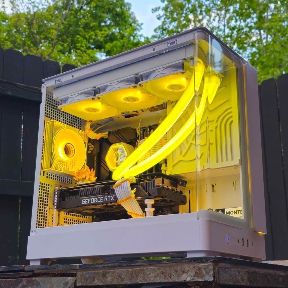 ⚜️White/Gold Custom Gaming PC • RTX 3070 Ti, Intel i7, 16GB RAM, 1TB SSD • Plug n' Play