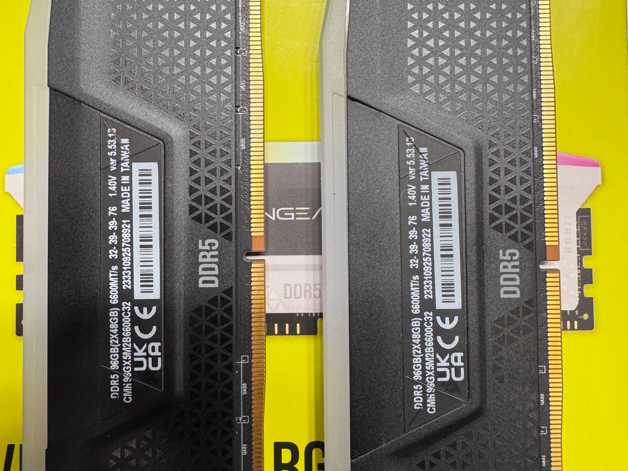 Corsair Vengeance DDR5 96GB 6600mhz CL32 - RBG