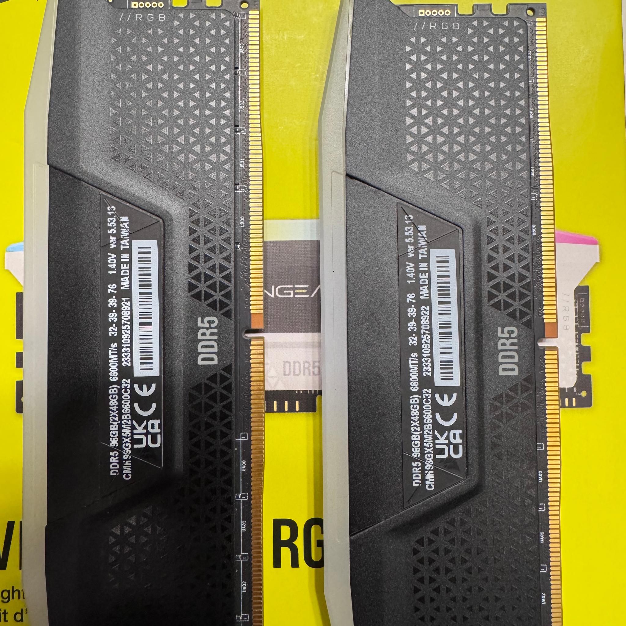 Corsair Vengeance DDR5 96GB 6600mhz CL32 - RBG