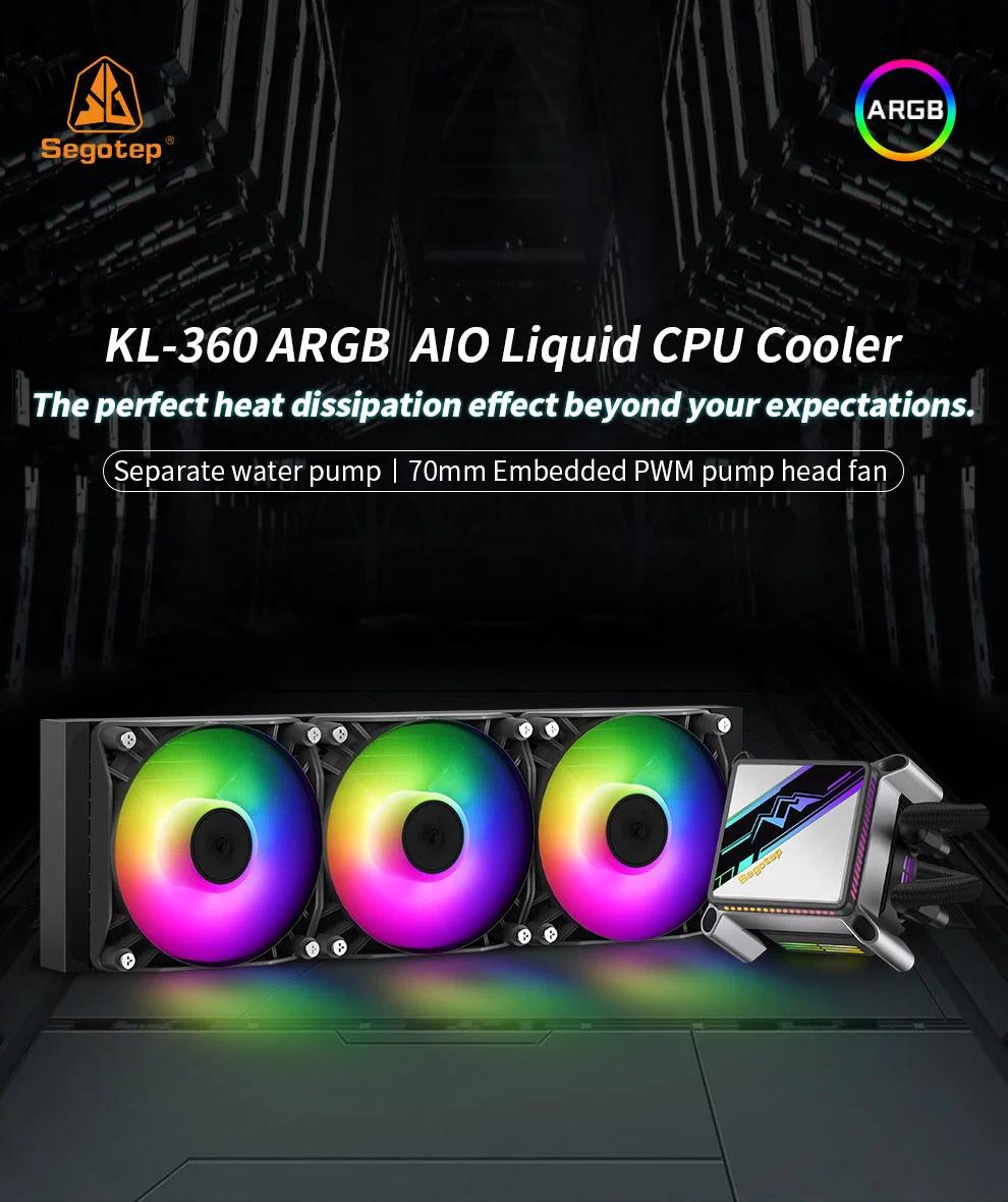 SEGOTEP 🆒KL-360🆒 | BLACK 360mm ARGB AIO CPU Liquid Cooler | TDP: 320W | LGA 1700 & AM5 Ready