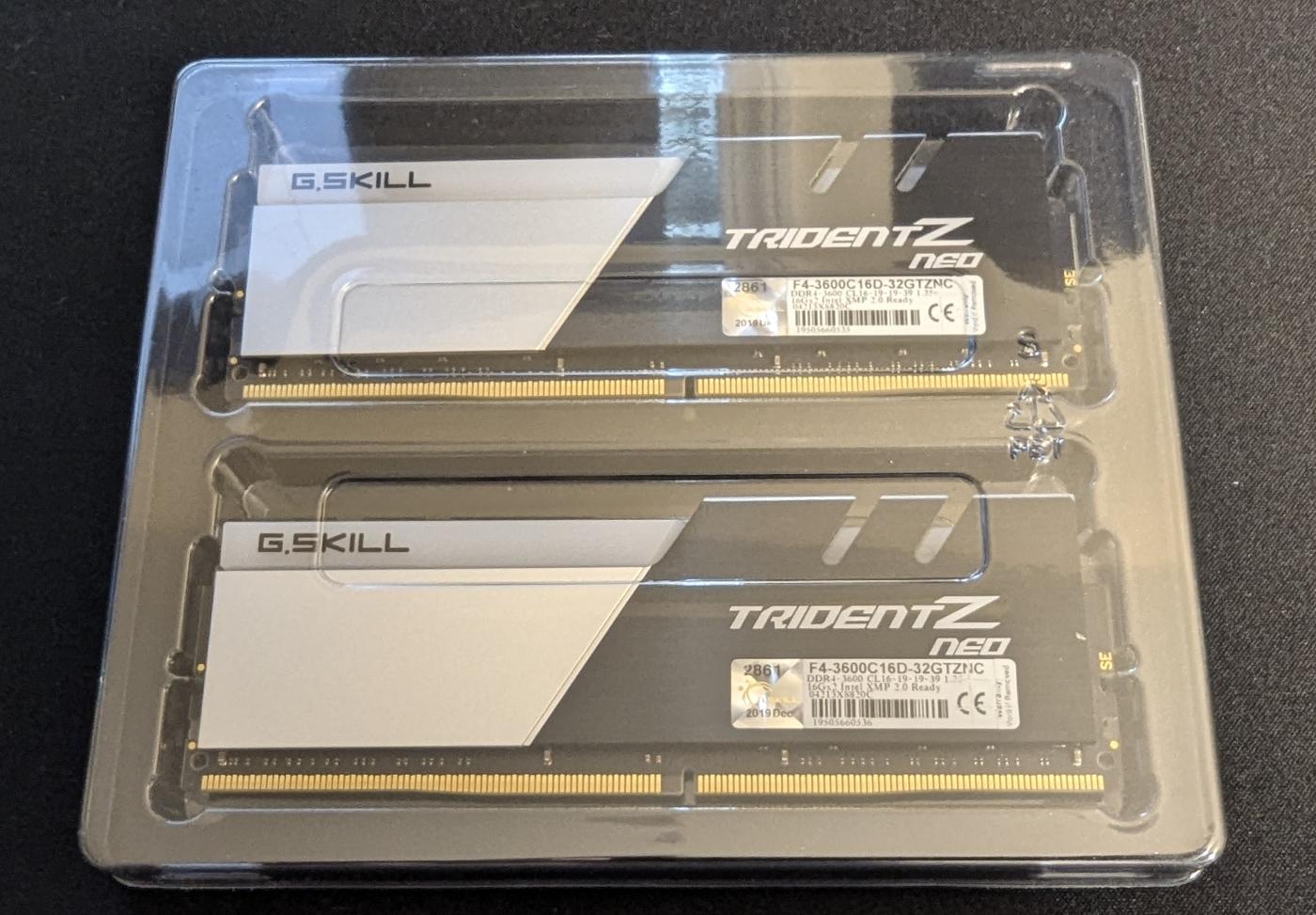 G.Skill TridentZ Neo 32GB(2x16GB)DDR4-3600 C16 Dual Channel Memory Kit - F4-3600C16D-32GTZNC