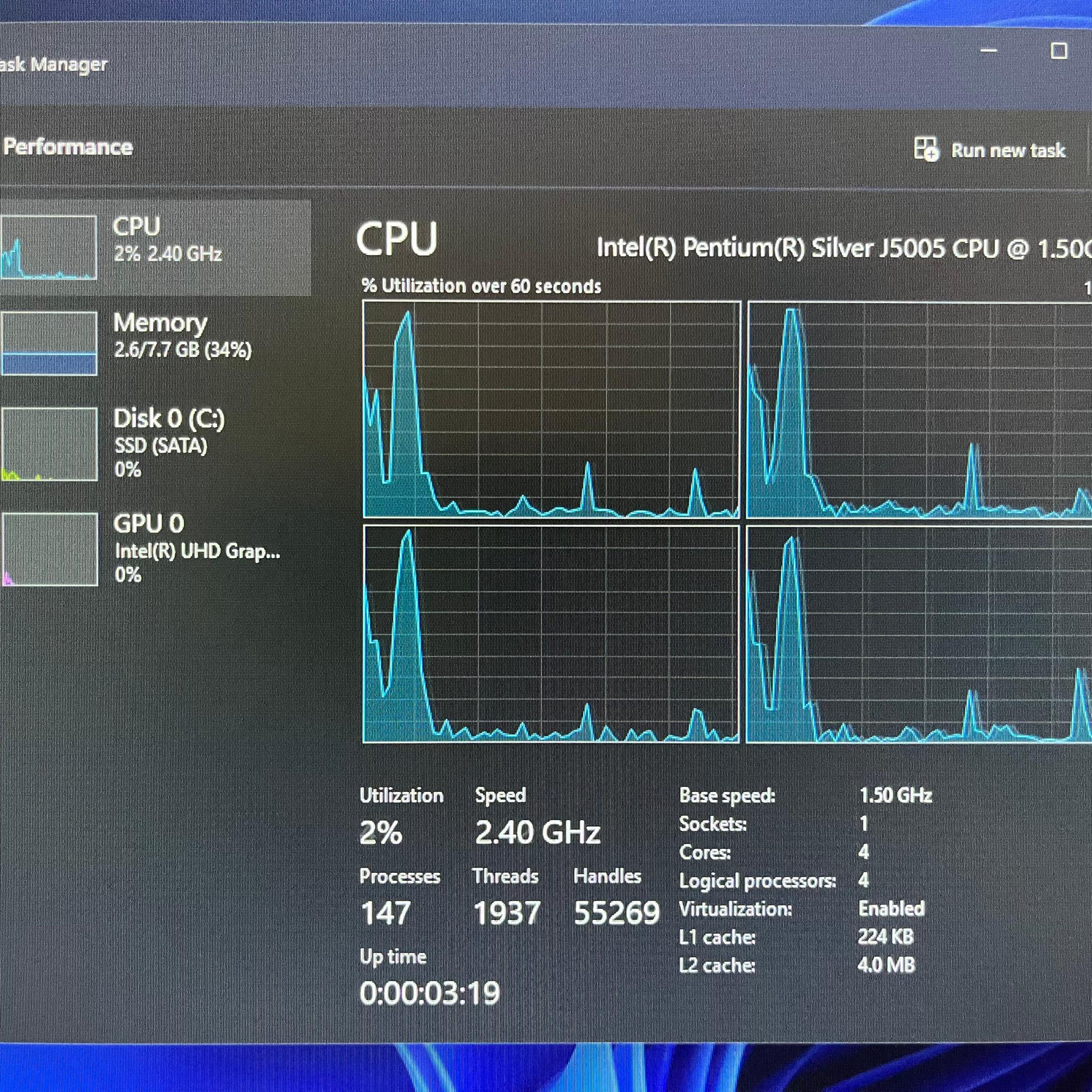 Intel NUC, Windows 11 Pro, 4 cores @ 1.5GHz, 8GB RAM, 220GB SSD (Monitor & Keyboard NOT included)