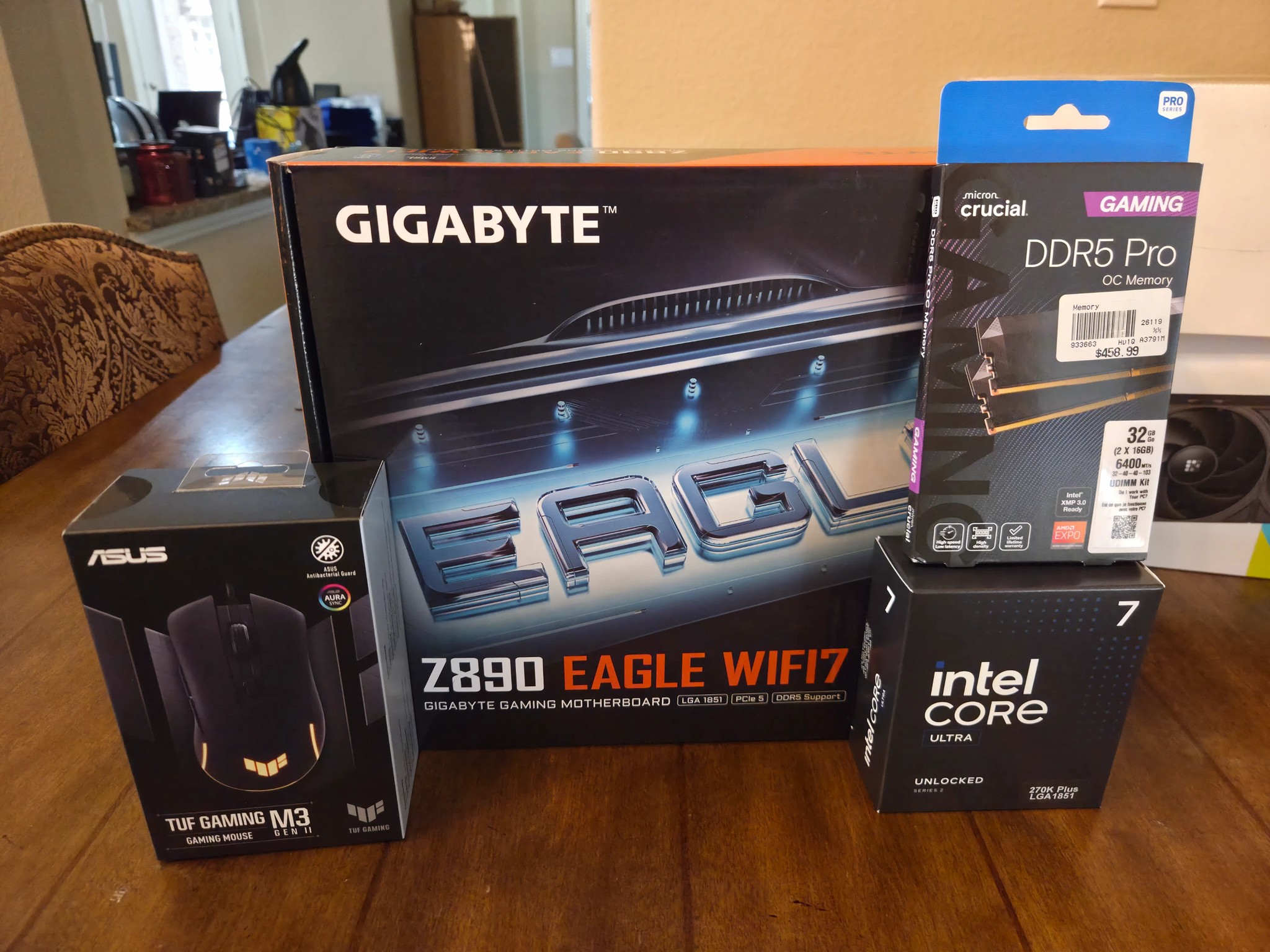 Intel Core Ultra 270k Plus, 32GB DDR5 6400cl32, Z890 Eagle Wifi7 + Free gaming mouse + free game!