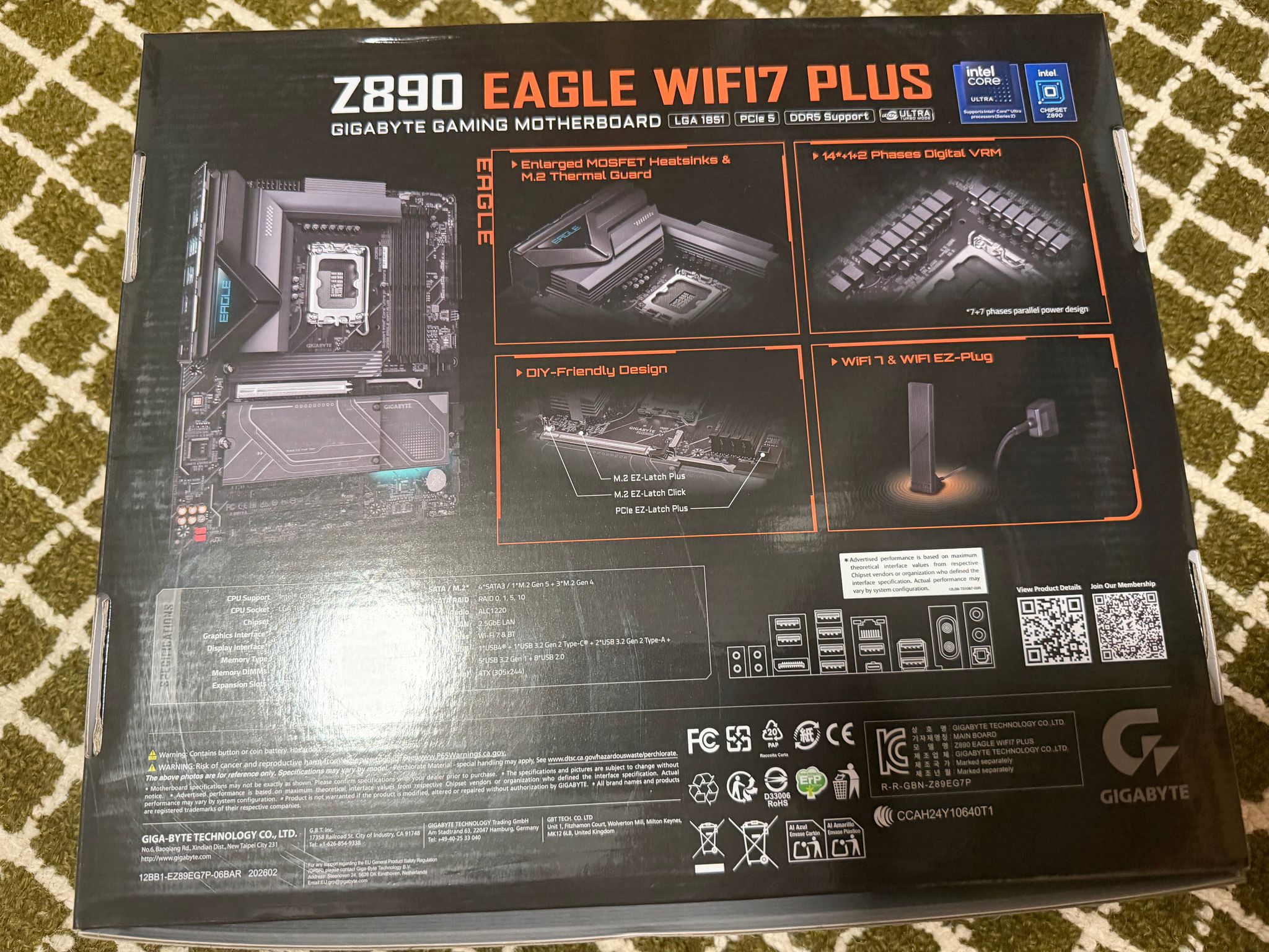 NEW Gigabyte Z890 EAGLE WIFI7 PLUS Intel LGA 1851 ATX Motherboard