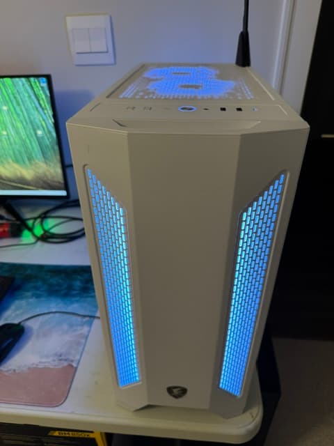 AMD AM4 new build Whiteout RTX 4070 Ti Gaming PC Build (12-Core Ryzen) + 2K and 1080p Monitors