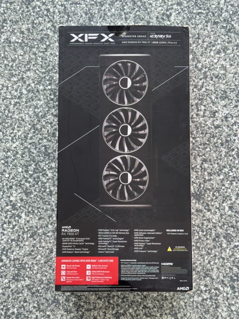 7900 XT XFX - Speedster MERC310 AMD Radeon RX 7900XT 20GB GDDR6 PCI Express 4.0 Gaming Graphics Card