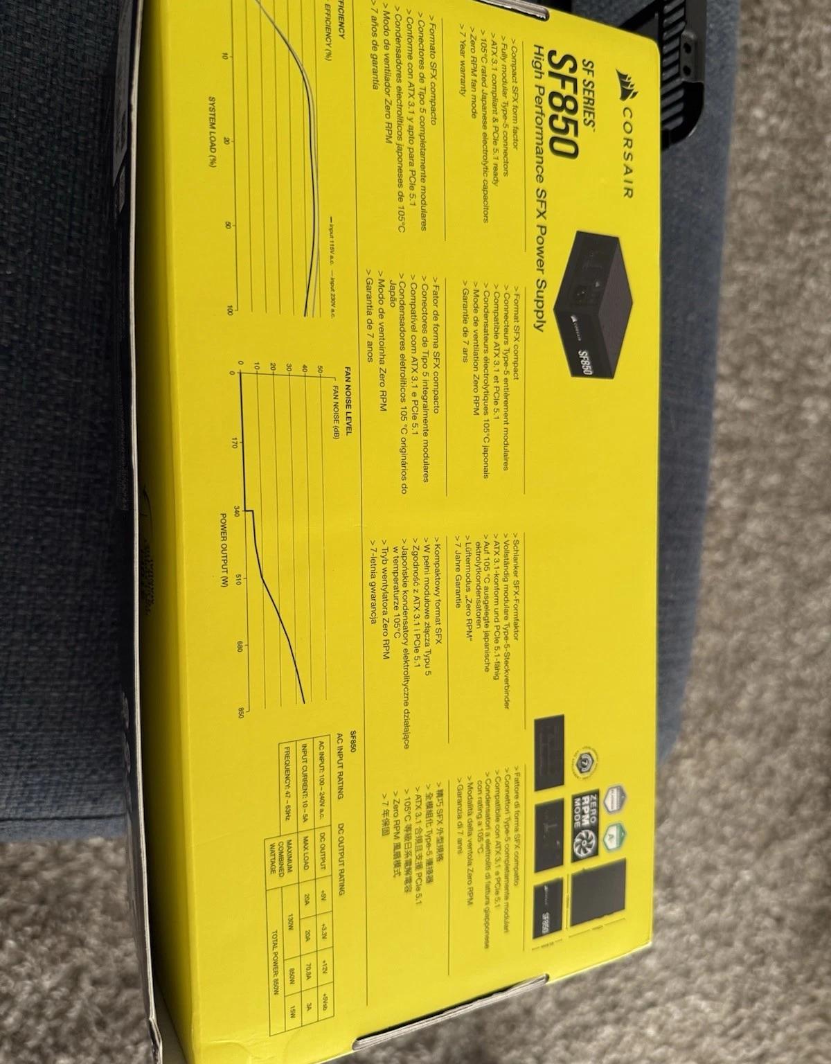 CORSAIR SF850 ATX 3.1 SF Series Fully Modular SFX Power Supply 850W 80 PLUS Platinum