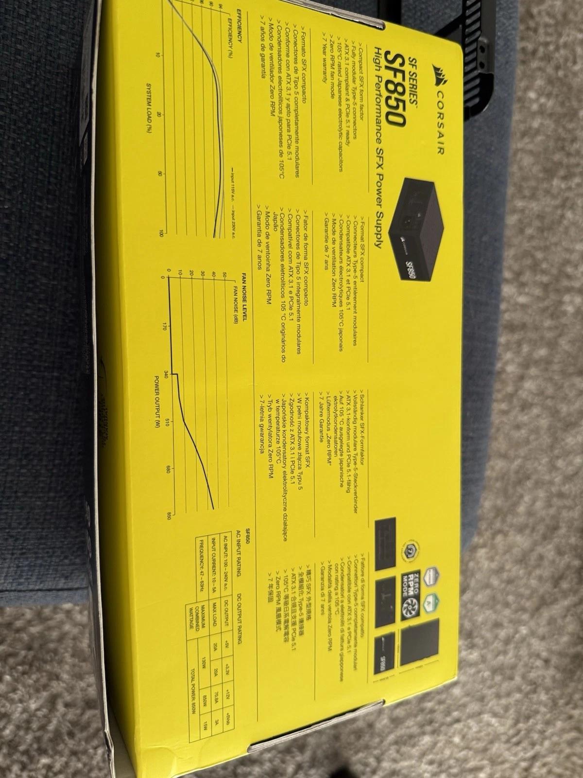 CORSAIR SF850 ATX 3.1 SF Series Fully Modular SFX Power Supply 850W 80 PLUS Platinum