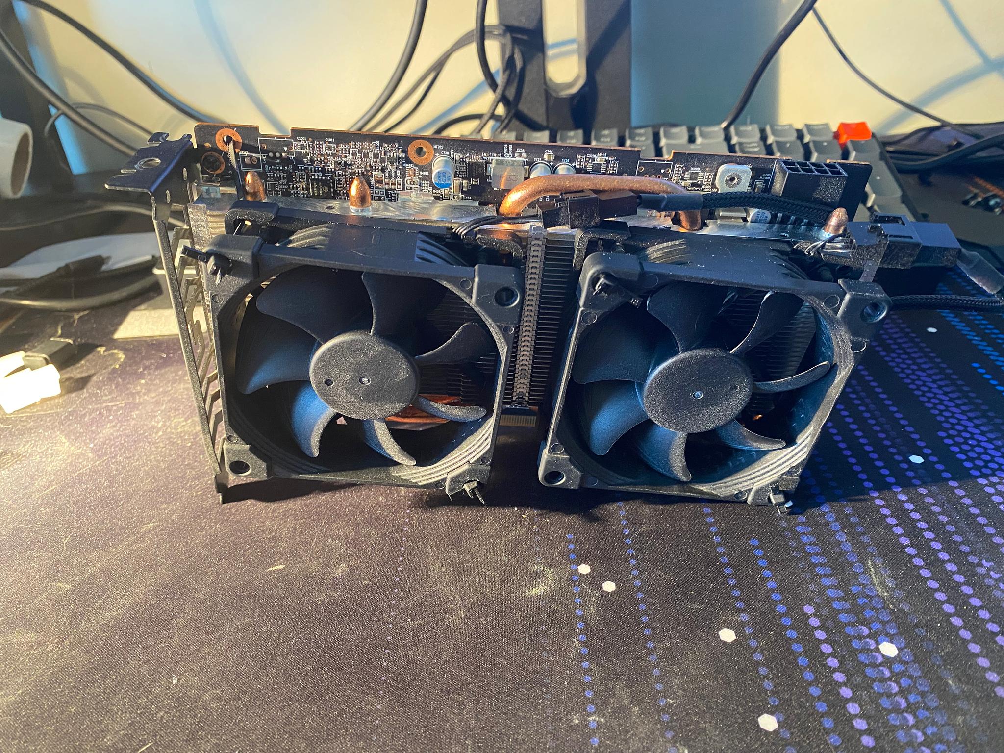Deshrouded PowerColor Fighter RX 6600 XT Ugly but functional
