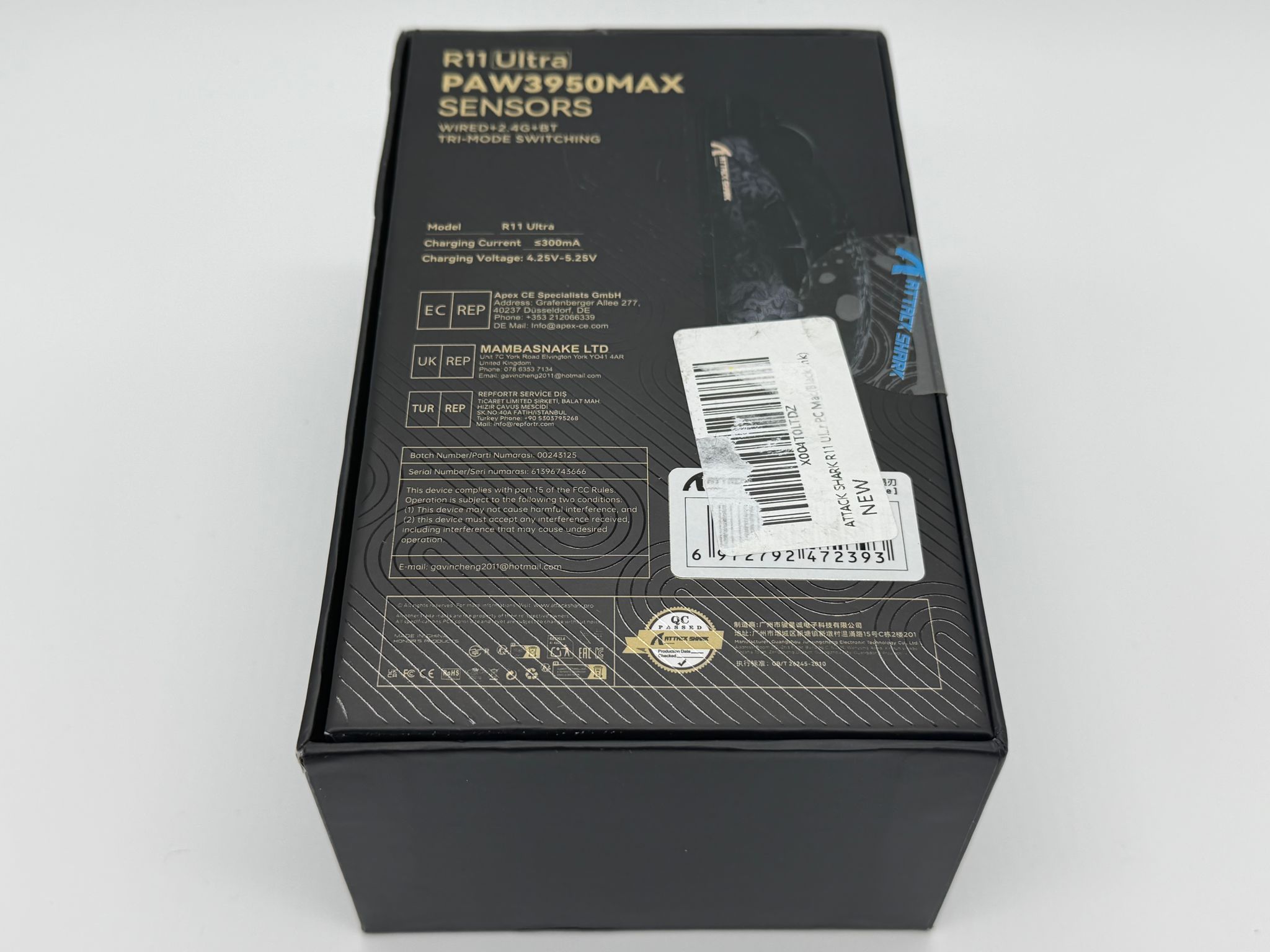 Attack Shark R11-ULTRA PAW3950MAX – Black Ink Edition – Sealed Retail Box