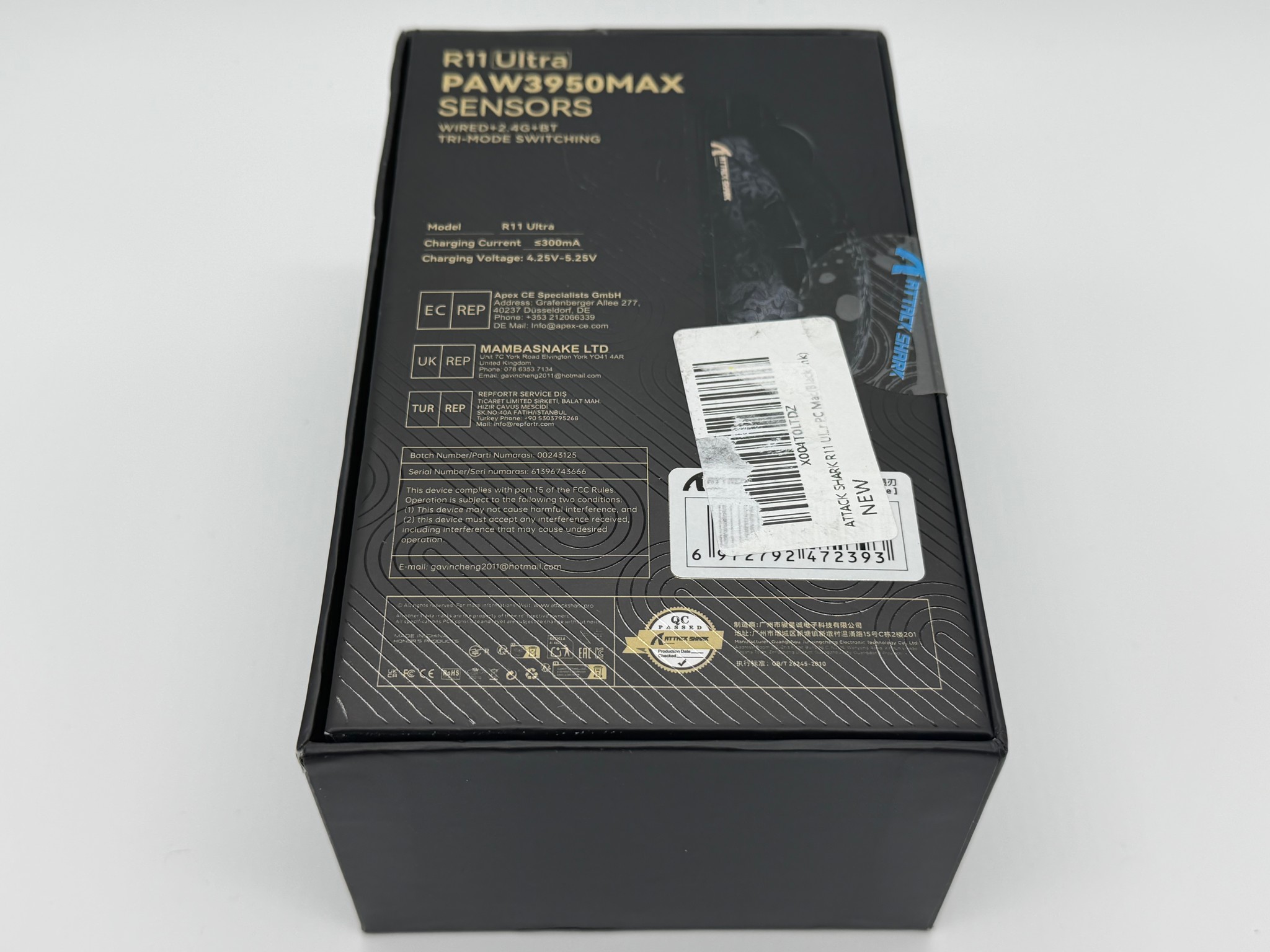 Attack Shark R11-ULTRA PAW3950MAX – Black Ink Edition – Sealed Retail Box