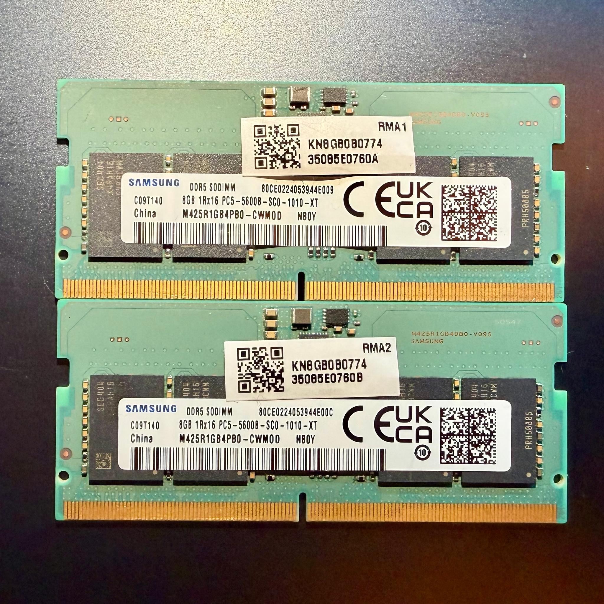 Samsung SODIMM 16GB Kit (2x8GB) DDR5 5600 Laptop Notebook RAM Memory