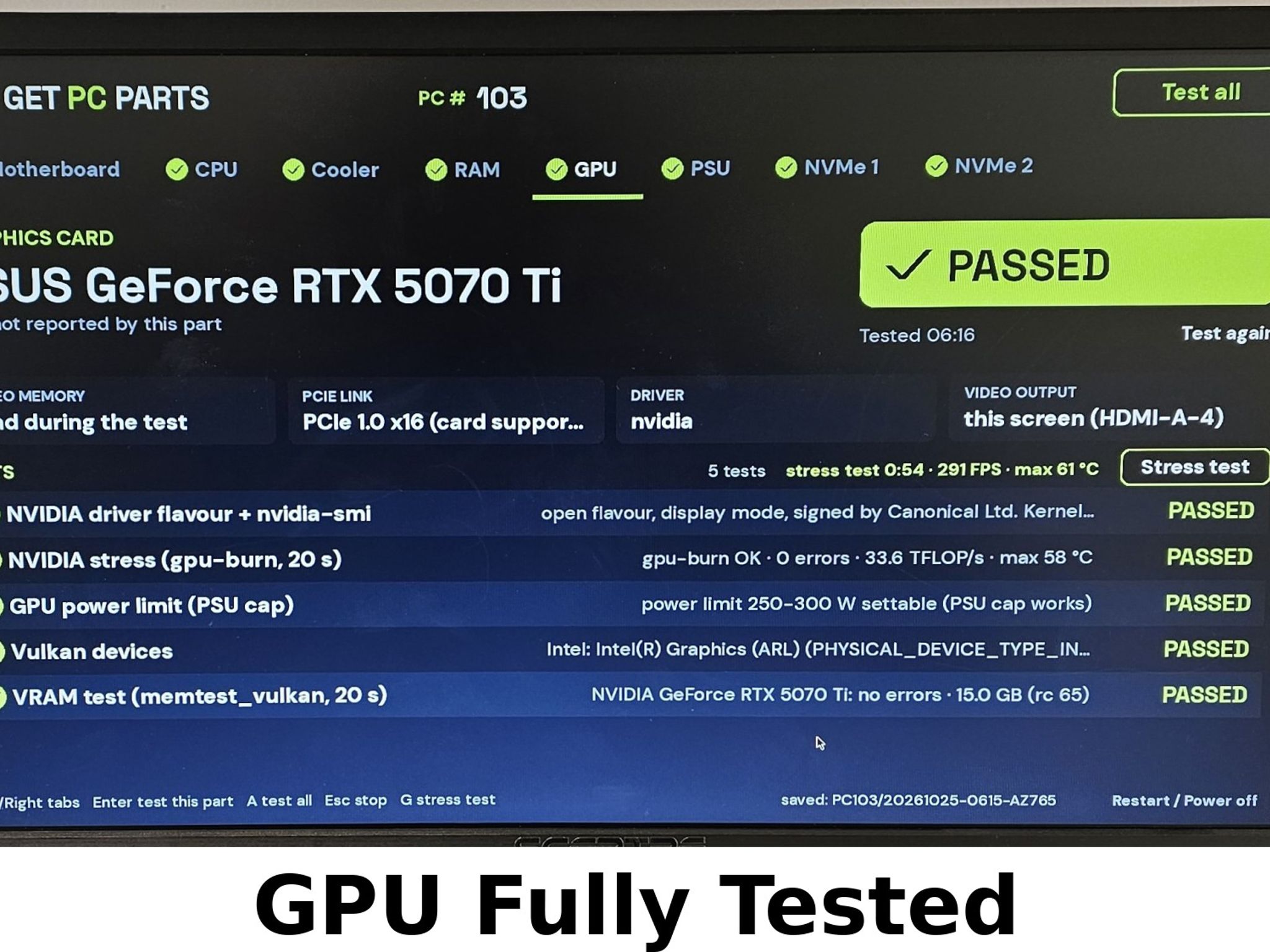 RTX 5070 Ti ASUS TUF Gaming 16GB