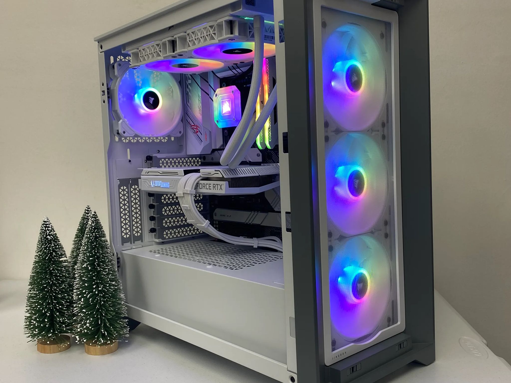 **🎄🚀 Tech FrostBite - Xmas Mode 🚀🎄- i5-13600K-32GB-RTX3060 White** Upgraded 13th Gen + Power Supply