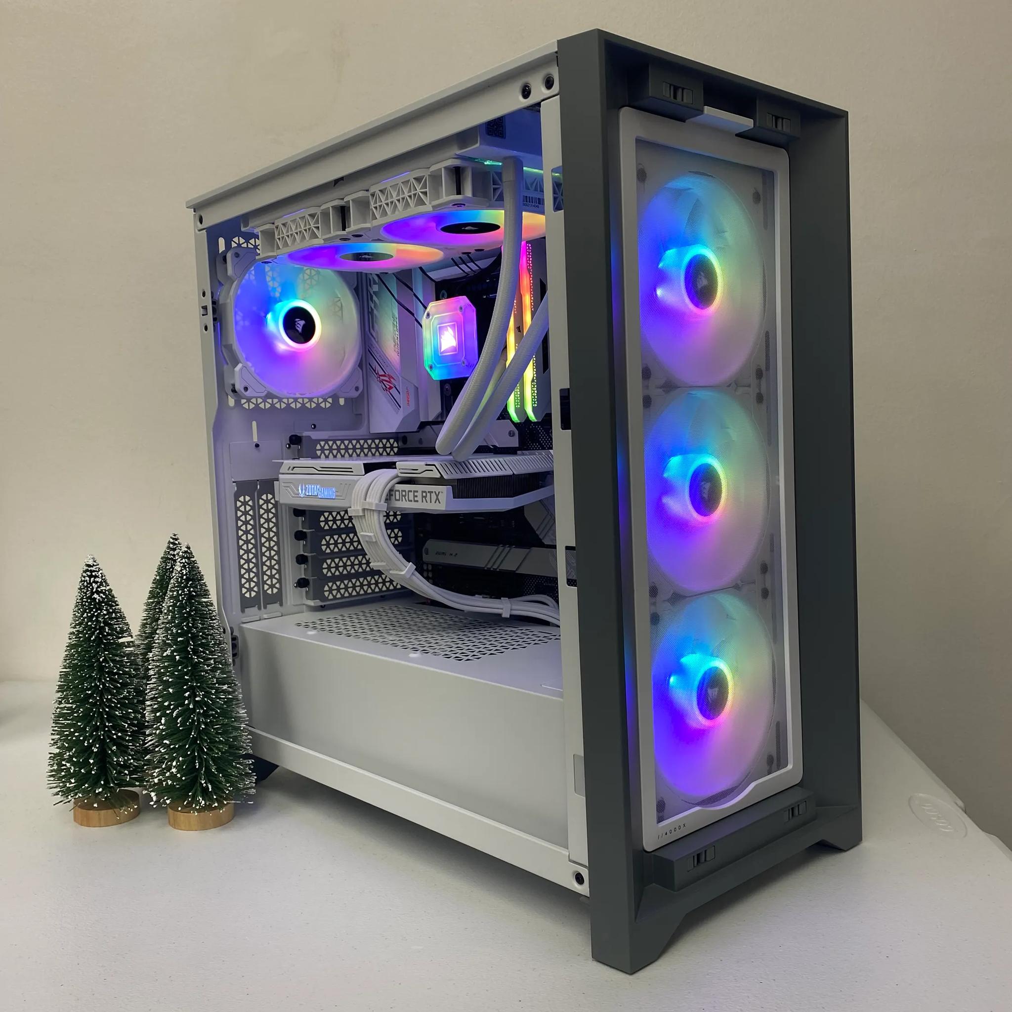 **🎄🚀 Tech FrostBite - Xmas Mode 🚀🎄- i5-13600K-32GB-RTX3060 White** Upgraded 13th Gen + Power Supply