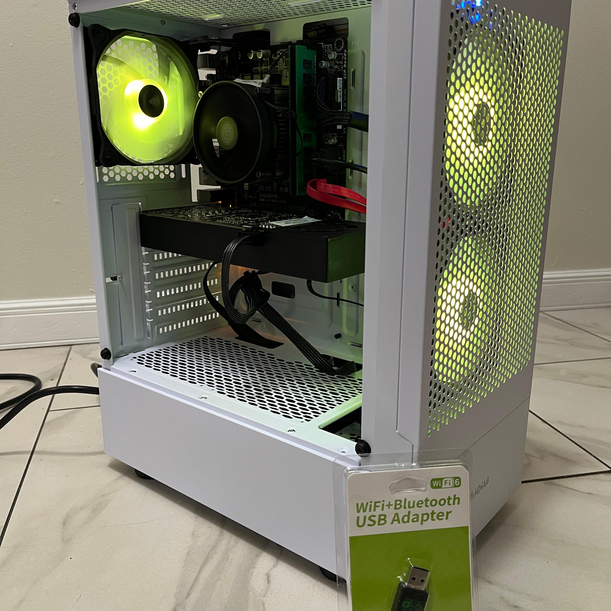 NVIDIA RTX 2060, Intel i5-7500, 12GB RAM, 870 GB Storage, RGB Gaming PC w/ Wi-Fi & Bluetooth