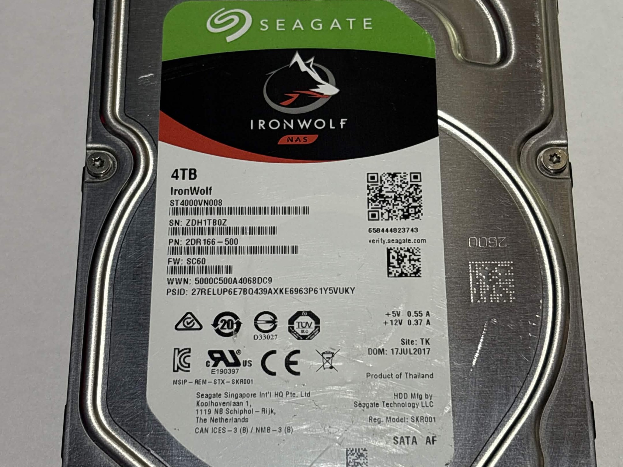 Seagate IronWolf 4TB NAS 3.5" SATA Hard Drive | ST4000VN008 | Tested Working