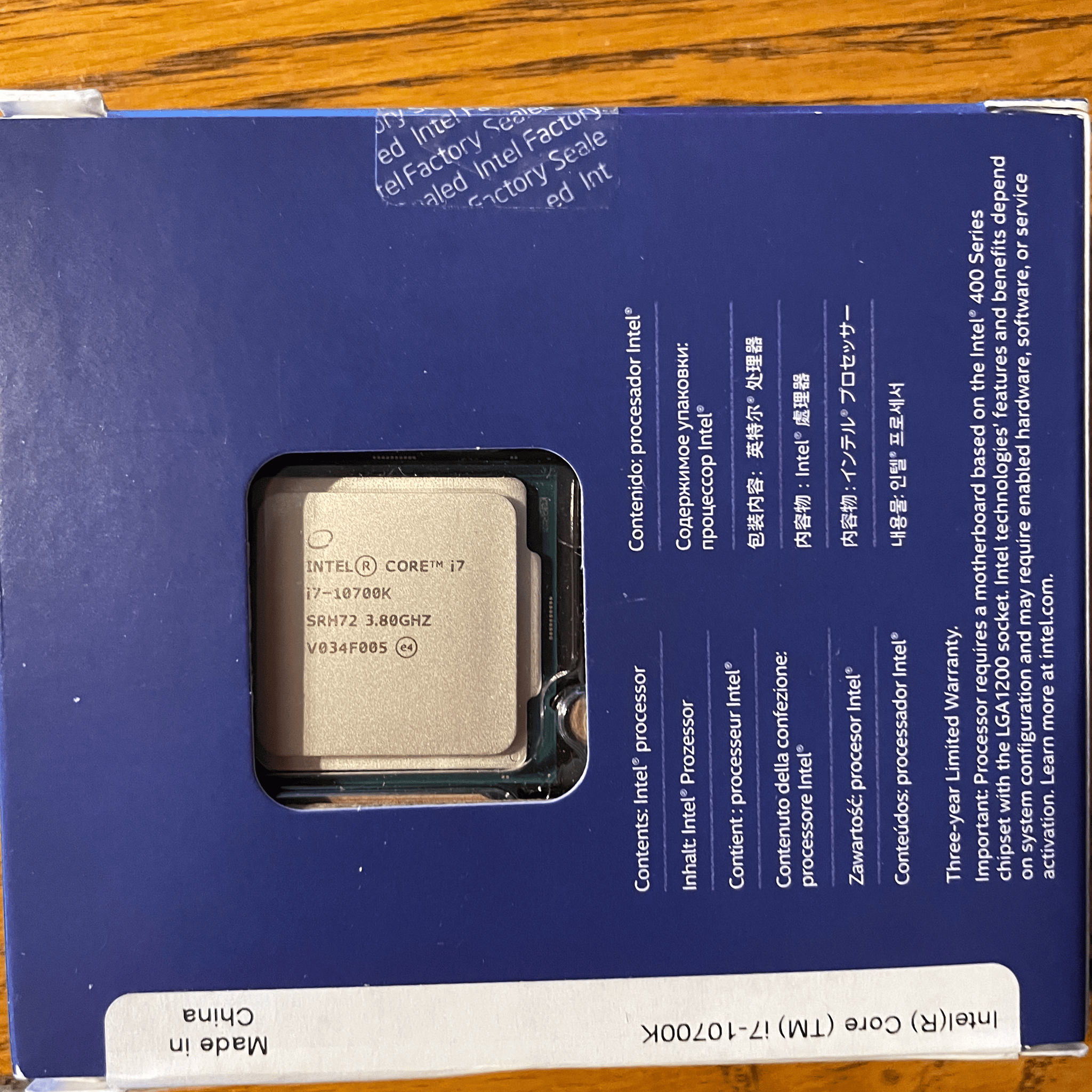 New Intel i7 10700k