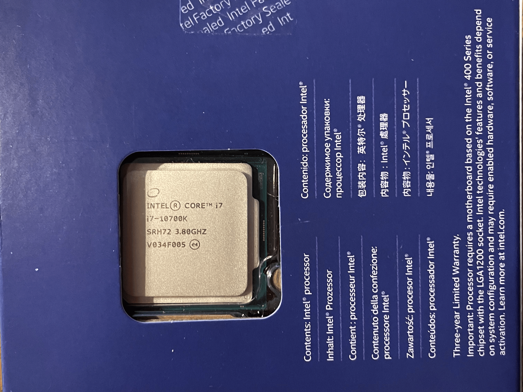 New Intel i7 10700k