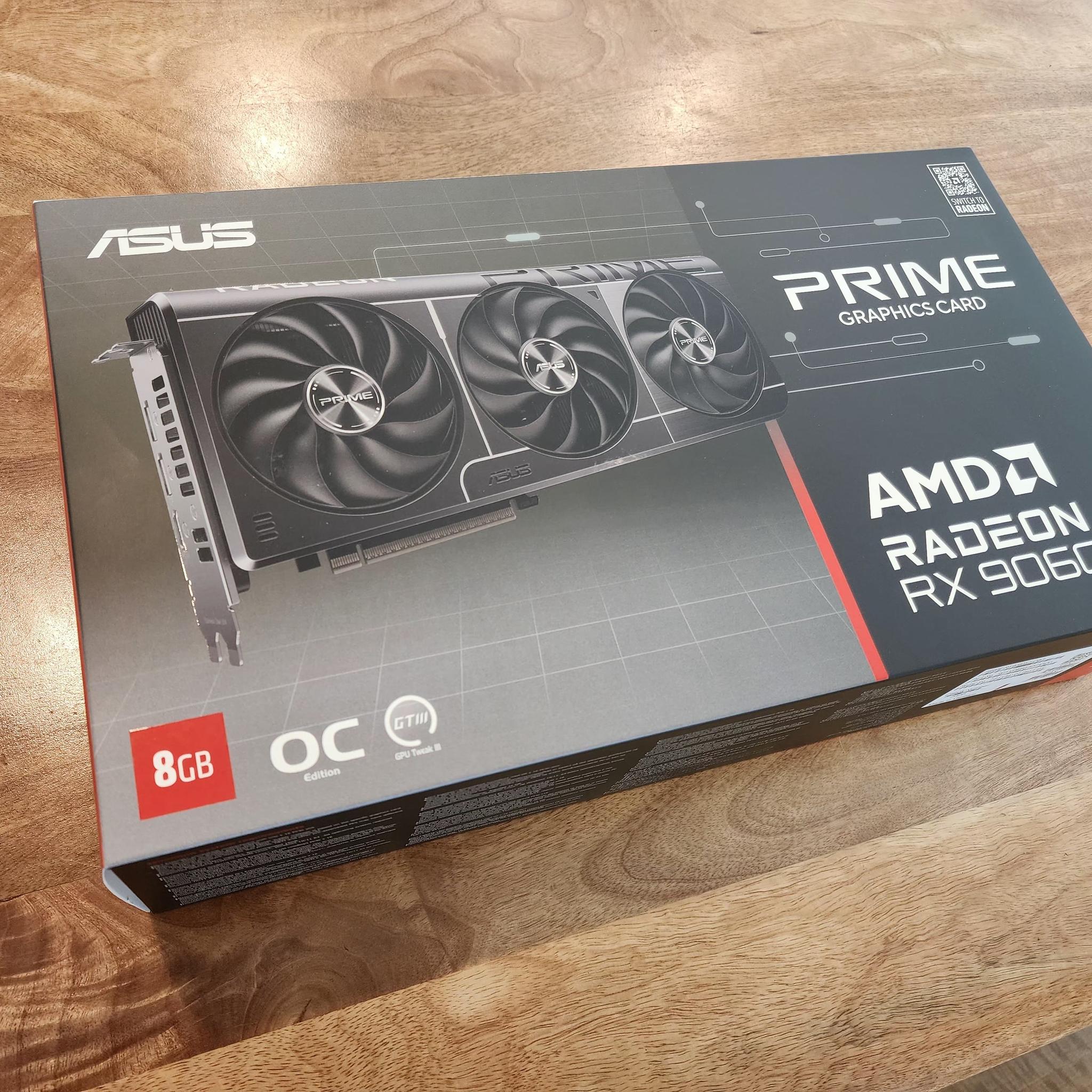 ASUS PRIME Radeon RX 9060 XT 8GB GDDR6 PCI Express 5.0 x16 ATX Graphics Card PRIME-RX9060XT-O8G