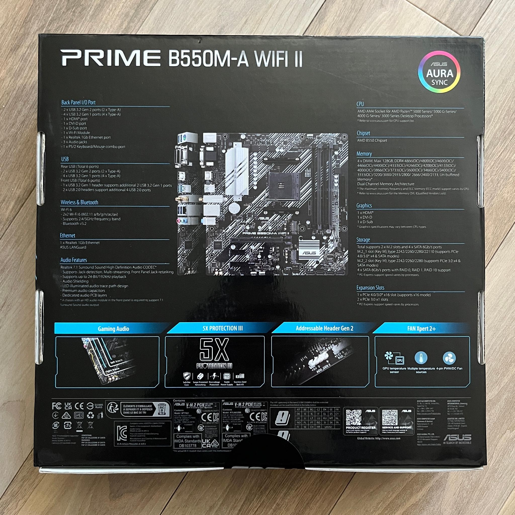 New ASUS Prime B550M-A WIFI II Motherboard