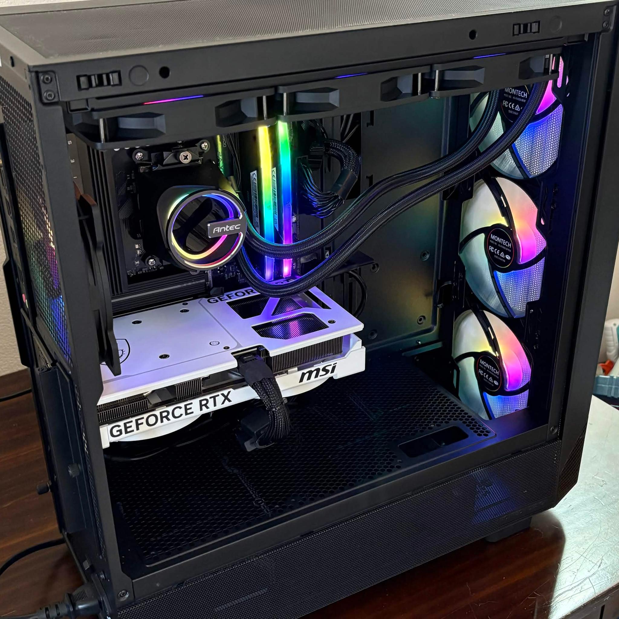 Black PC build made for 1440p Gaming, Multitasking, Video editing, and etc