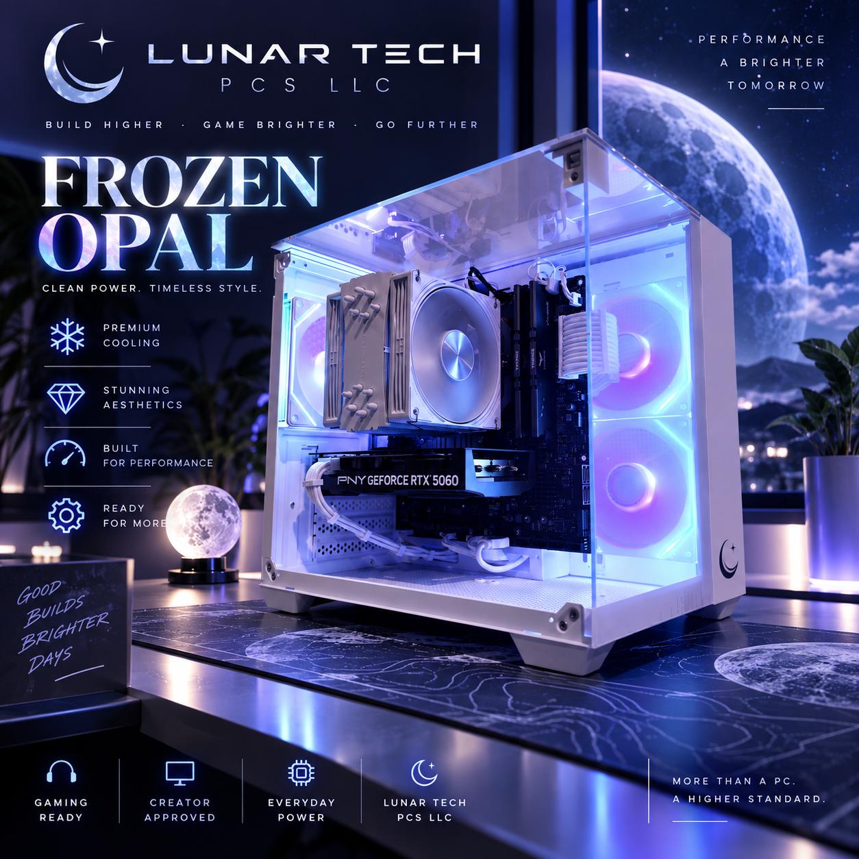 🌈"Frozen Opal"⚪️| 1080p Gaming | RTX 5060 | Ryzen 5 5500 | 16GB Ram | 1TB Storage | Free Shipping
