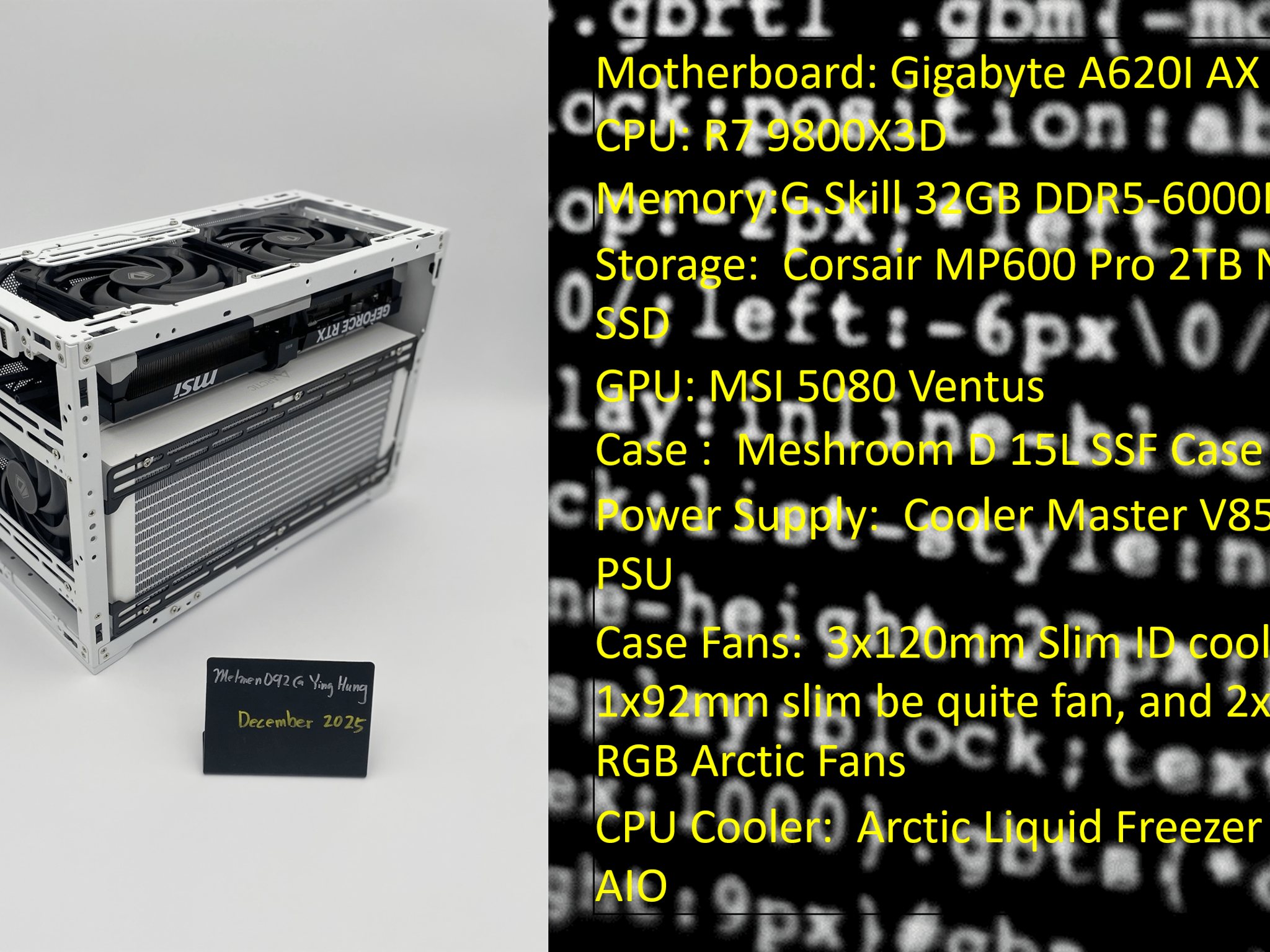 "Liquid Panda" | MSI 5080 | 9800X3D | 32GB DDR5 | 2TB Storage