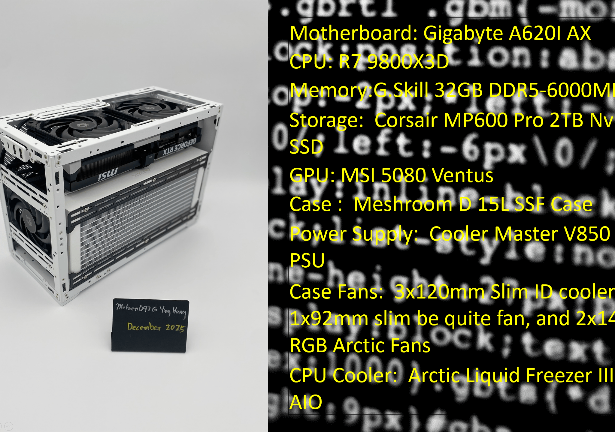 "Liquid Panda" | MSI 5080 | 9800X3D | 32GB DDR5 | 2TB Storage