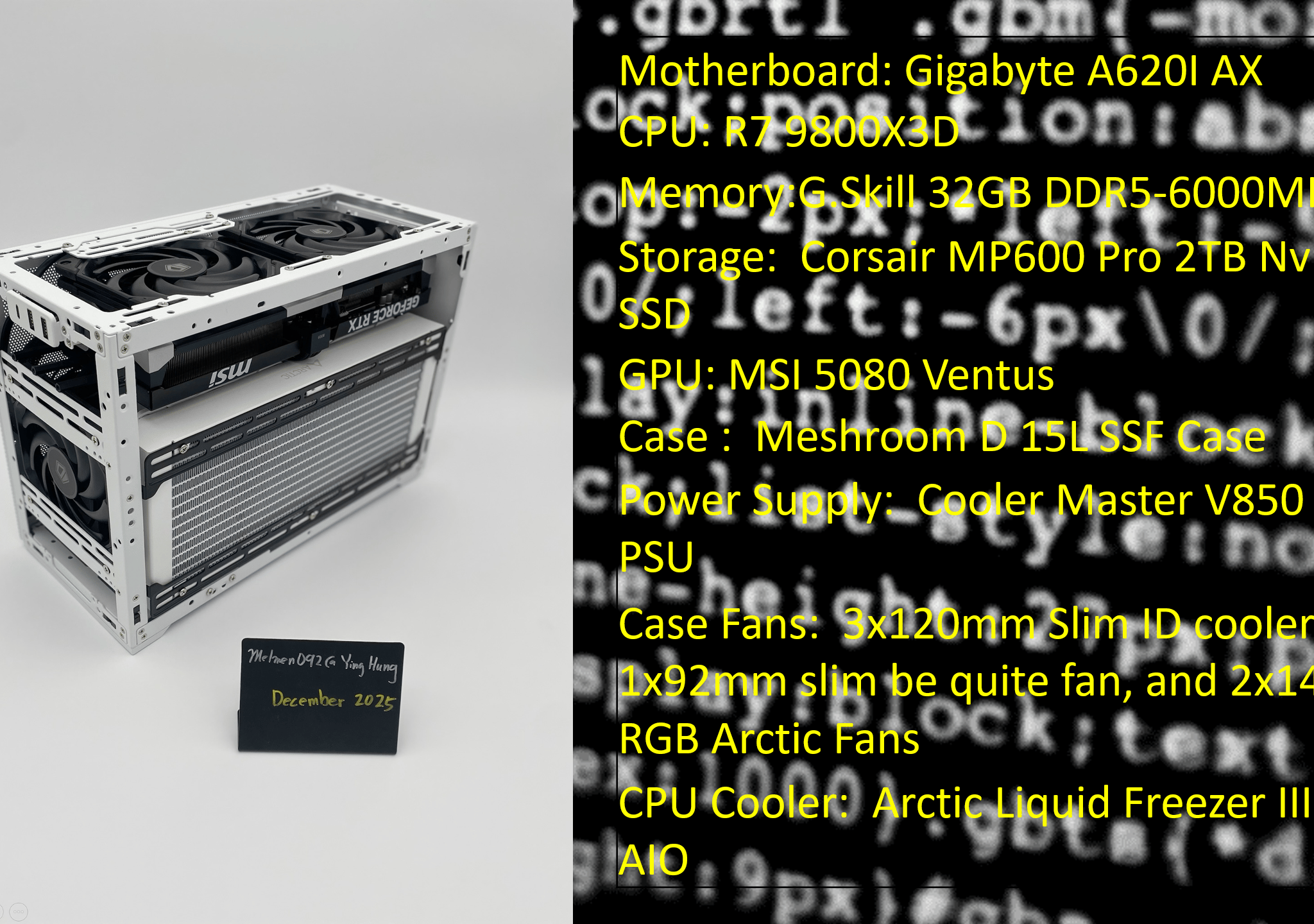 "Liquid Panda" | MSI 5080 | 9800X3D | 32GB DDR5 | 2TB Storage
