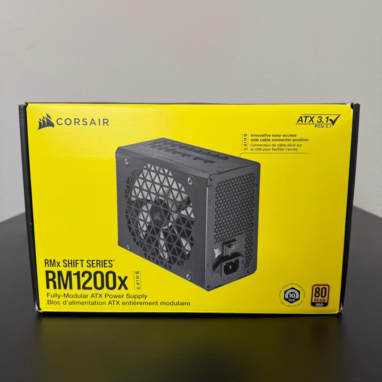 Corsair RM1200x SHIFT 1200W ATX 3.1 PSU | Box + All Cables | Mint Condition