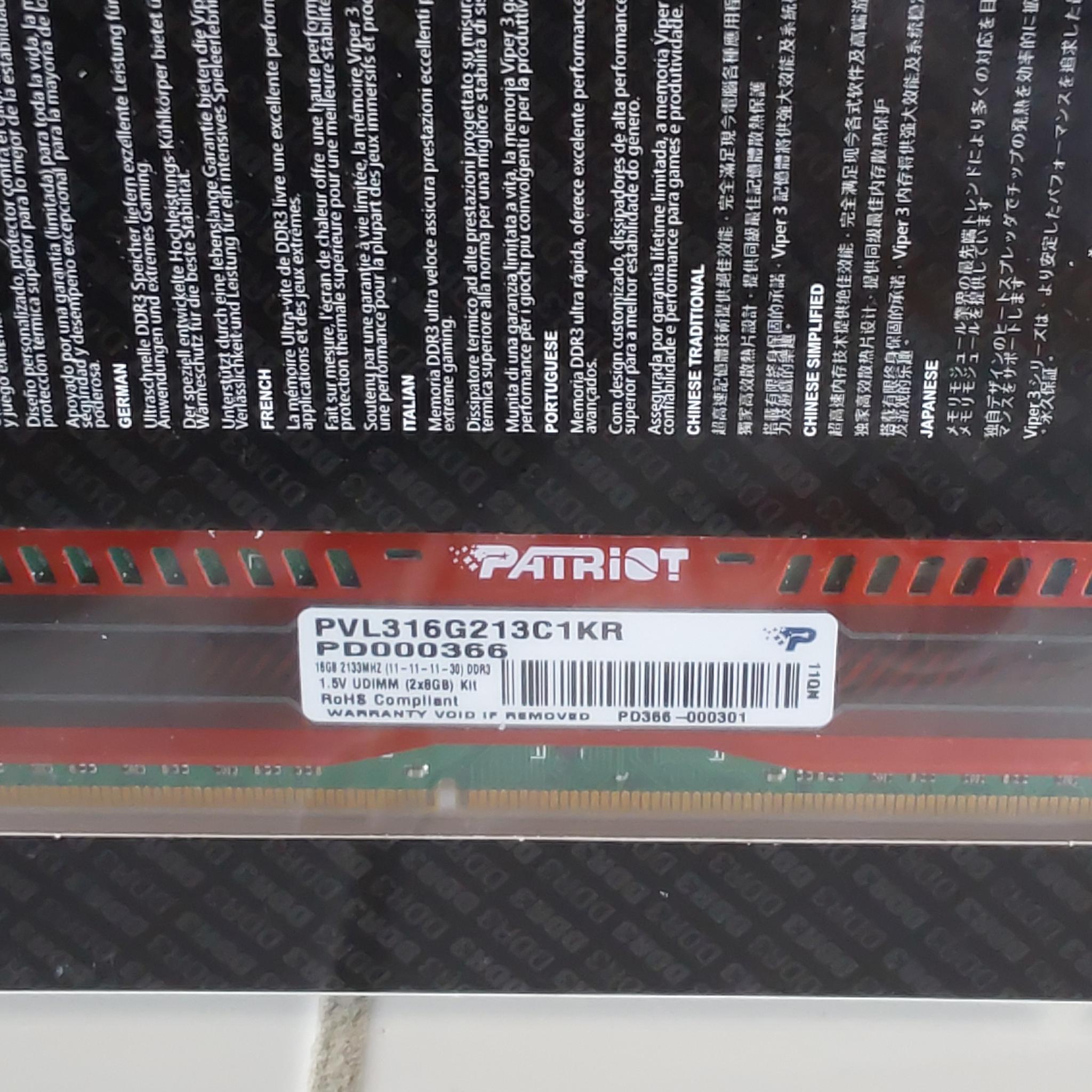 Patriot Viper 3 Low Profile Red 16GB (2 x 8GB) 240-Pin DDR3 2133 (PC3 17000) Desktop Memory