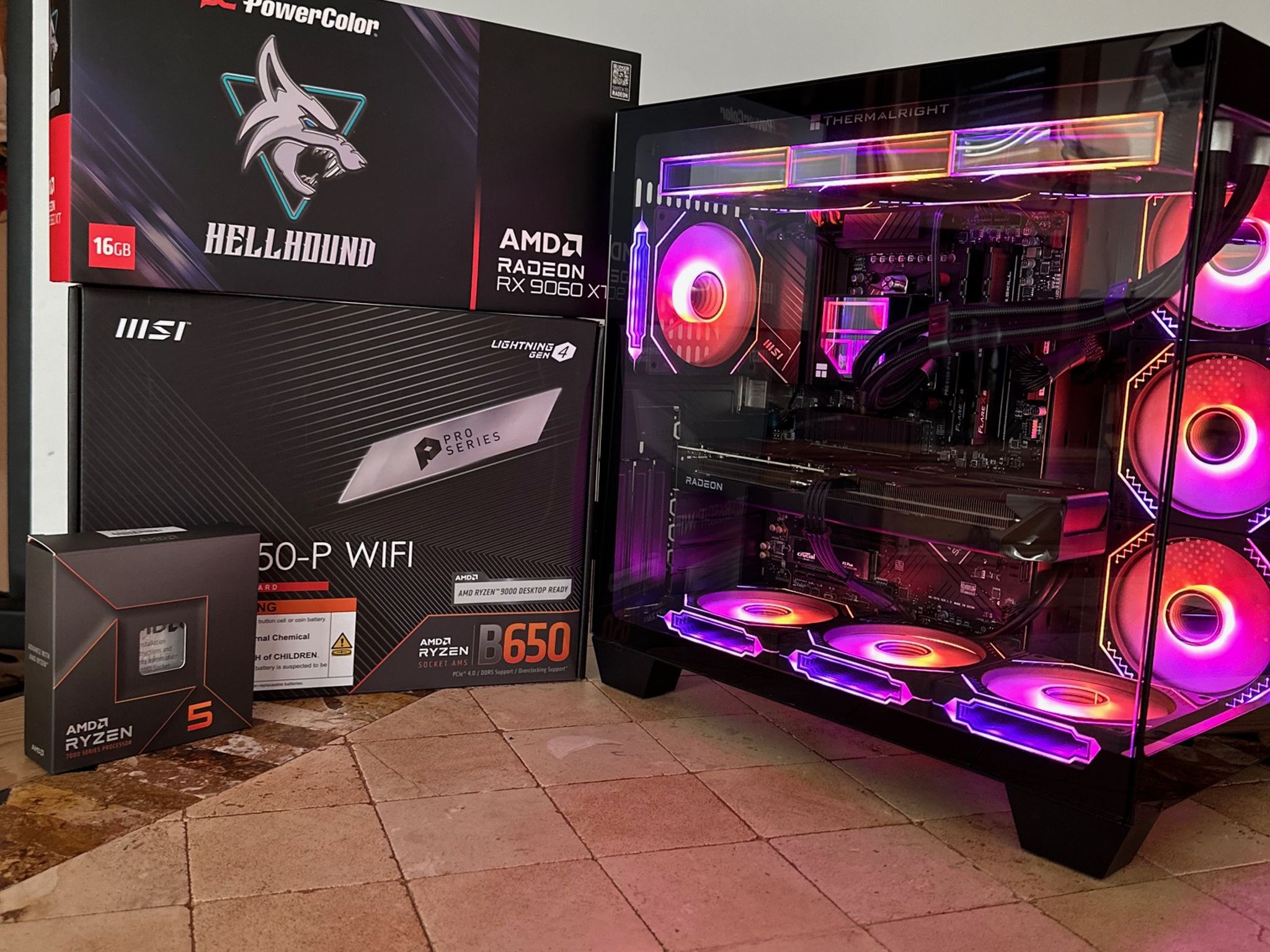 Ryzen 5 7600X / RX 9060XT 16GB, 500GB & 1TB M.2 SSD, Mid-Tower Gaming PC