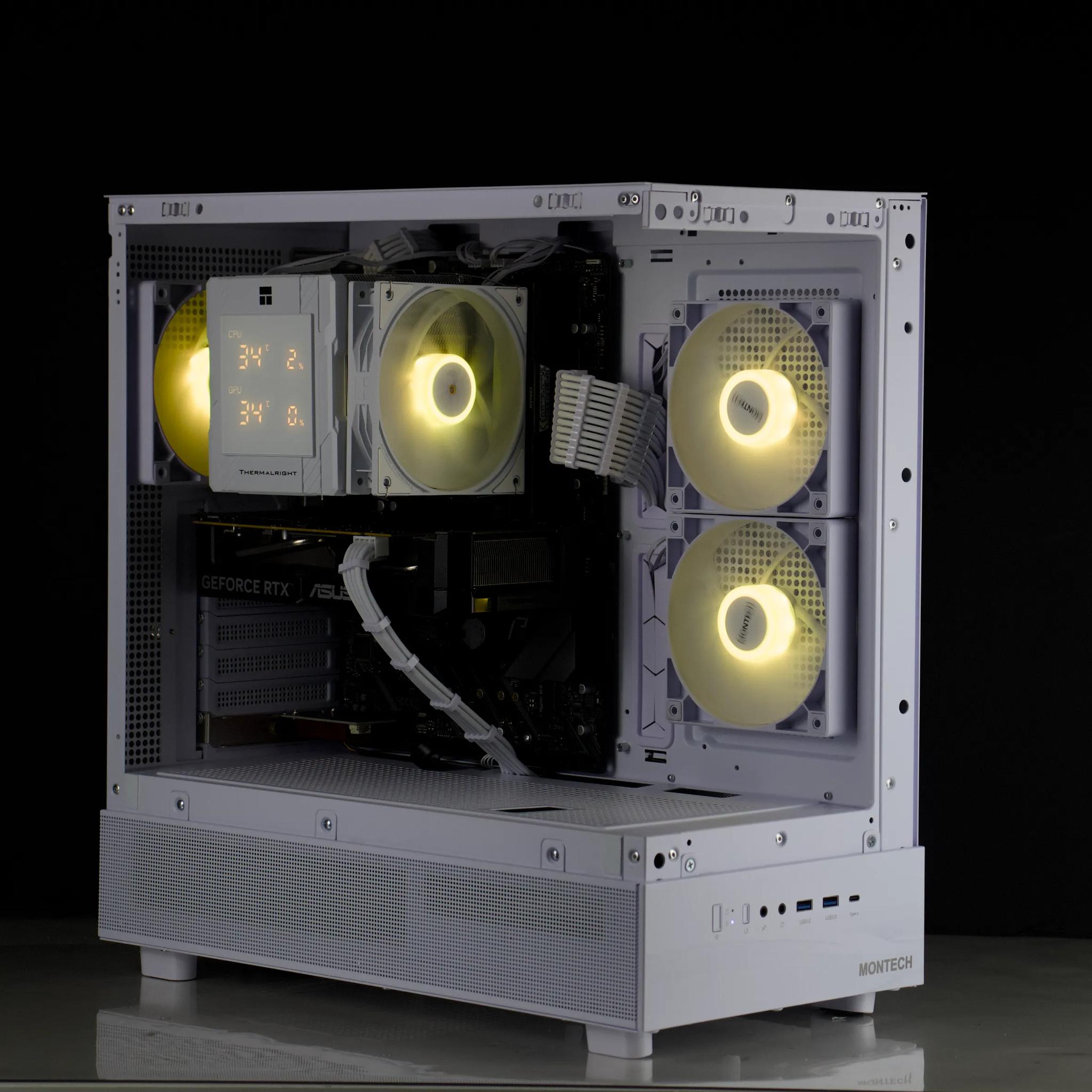 🤍💎White Gaming PC – RTX 5060, Ryzen 5 5600X, 32GB RAM, 1TB SSD - RGB, WiFi, LED Screen🤍💎