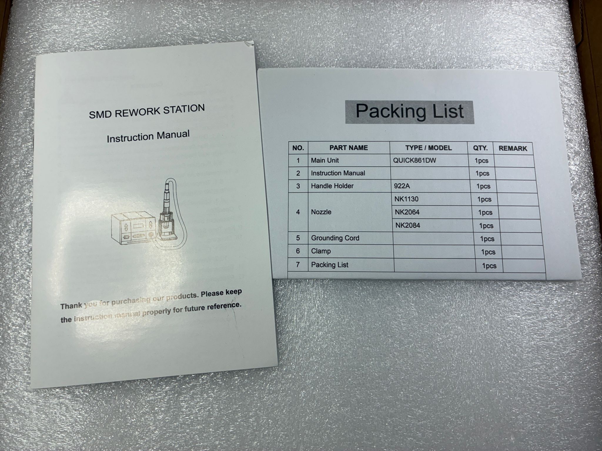 QUICK 861DW 1000W Hot Air Rework Station (Electronics Lab Equipment)