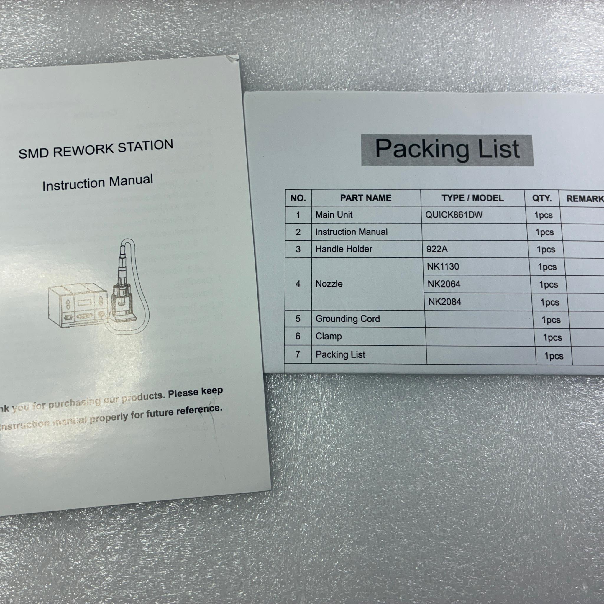 QUICK 861DW 1000W Hot Air Rework Station (Electronics Lab Equipment)