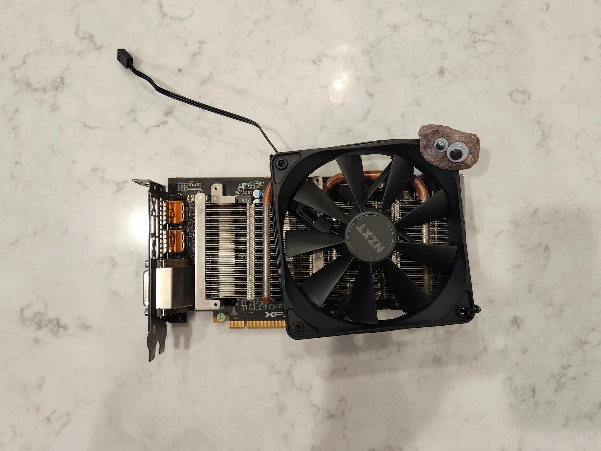 **READ** RX 470 4GB (XFX Passive Cooler) w/ 120mm case fan added - Working but AS-IS