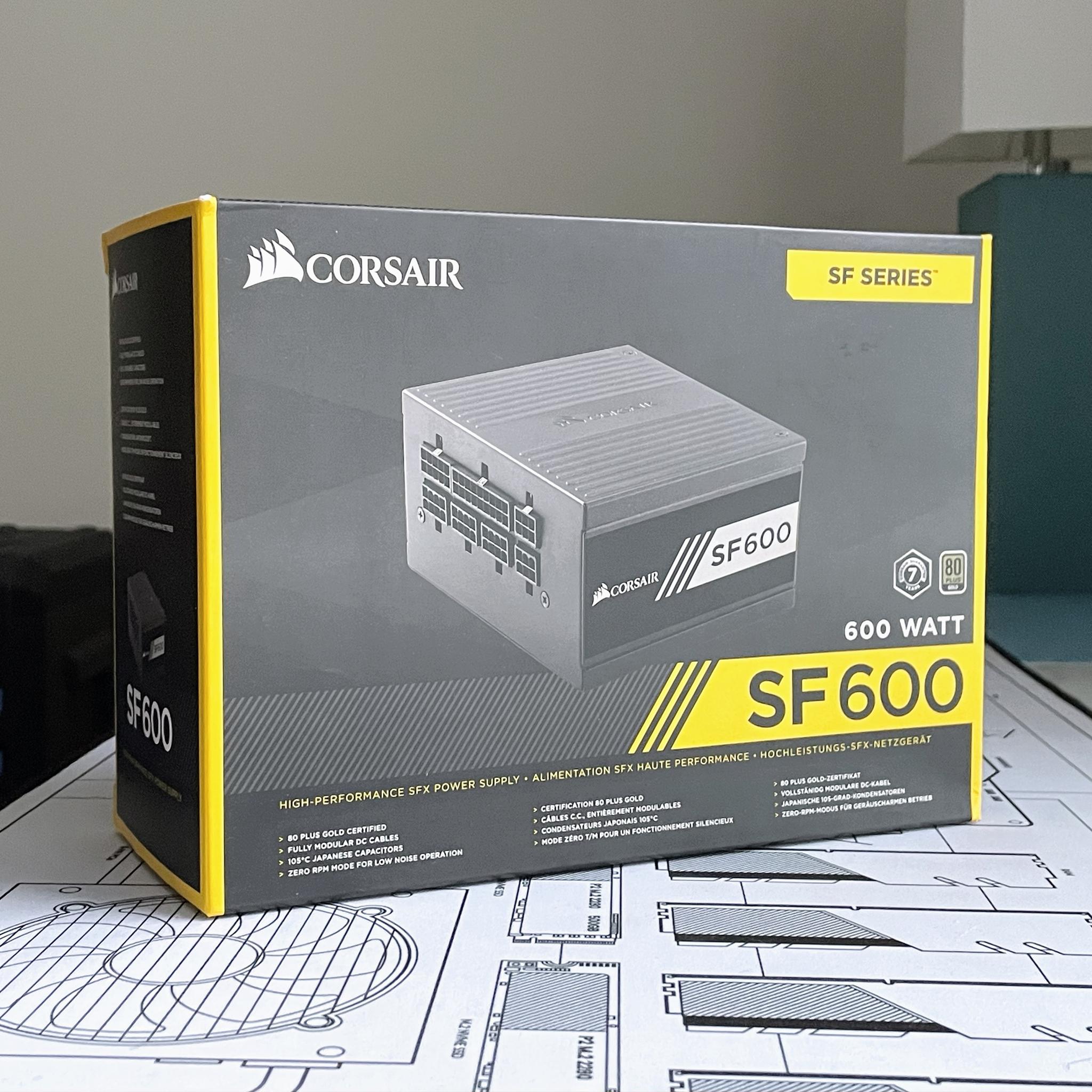 Corsair SF600 80+ Gold 600w SFX PSU Power Supply w/ All Original Cables