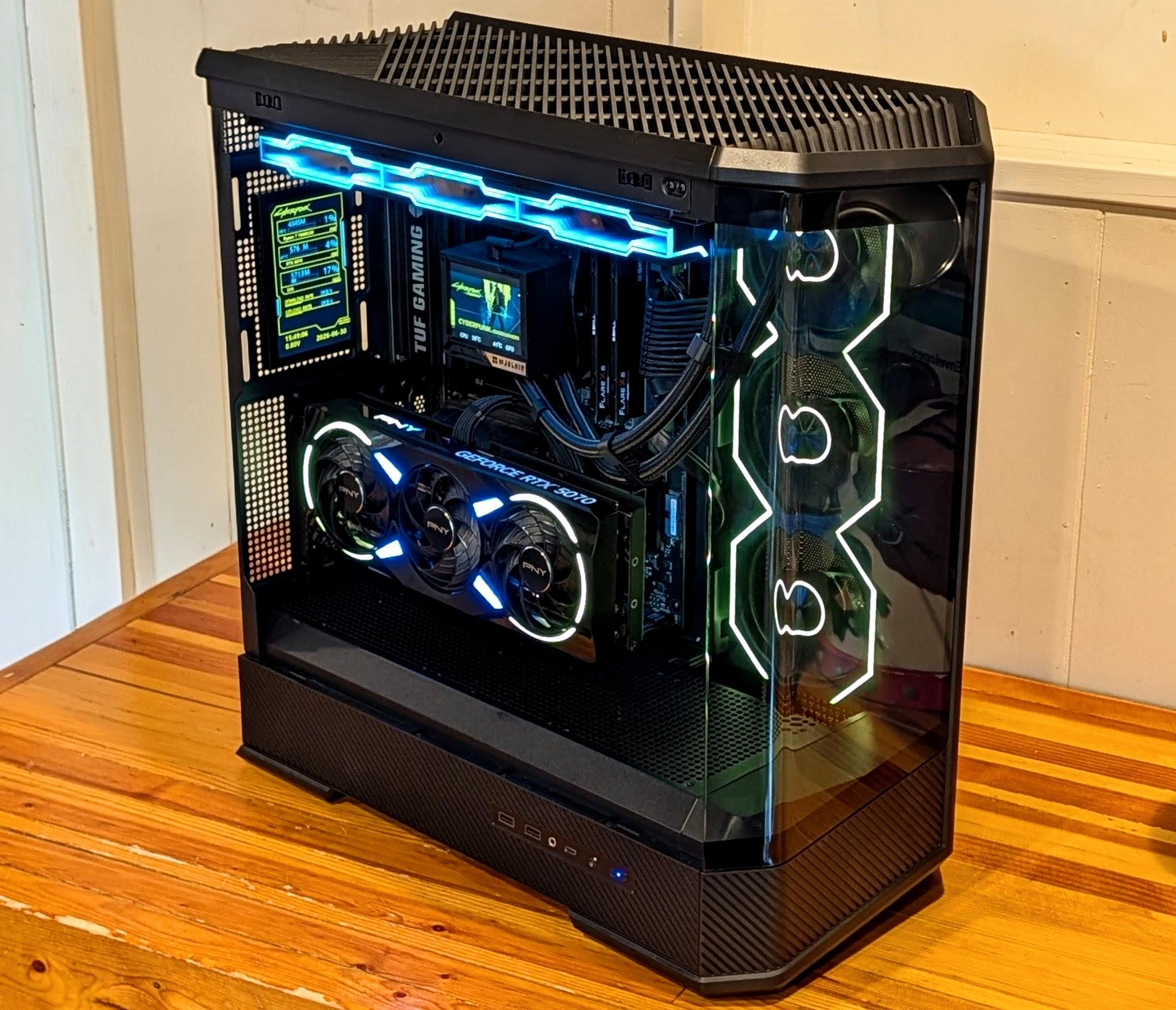 💙 The 2077 💛 Ryzen 7 7800X3D + RTX 5070 + 32gb + 2TB ssd | Premium Dual LCD Build