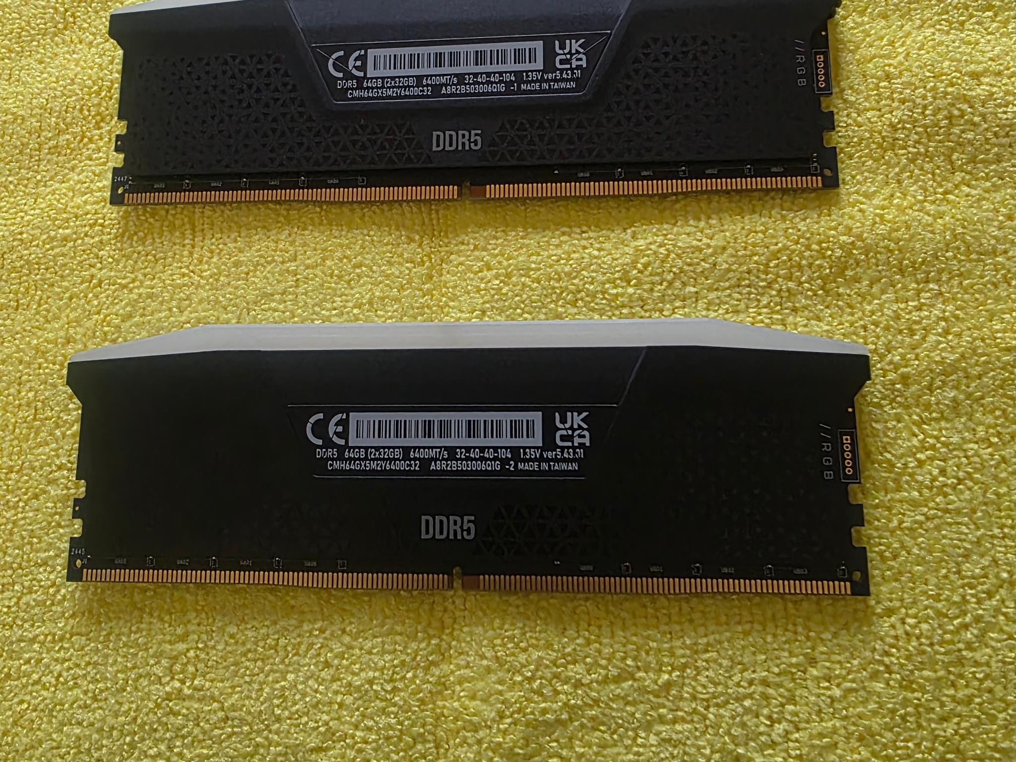 vengeance 64gb 6400mt ddr5 BLACK WITH RGB