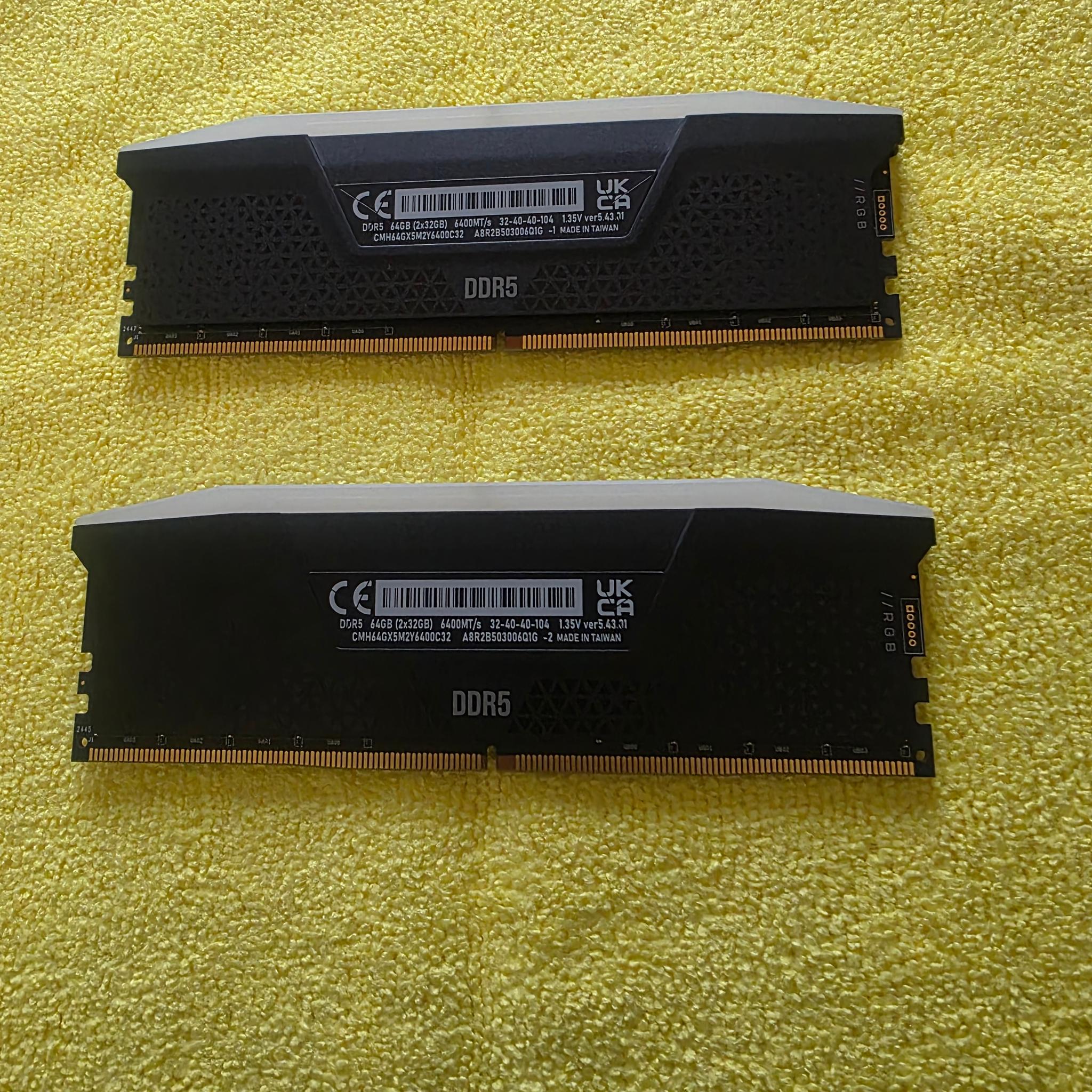 vengeance 64gb 6400mt ddr5 BLACK WITH RGB