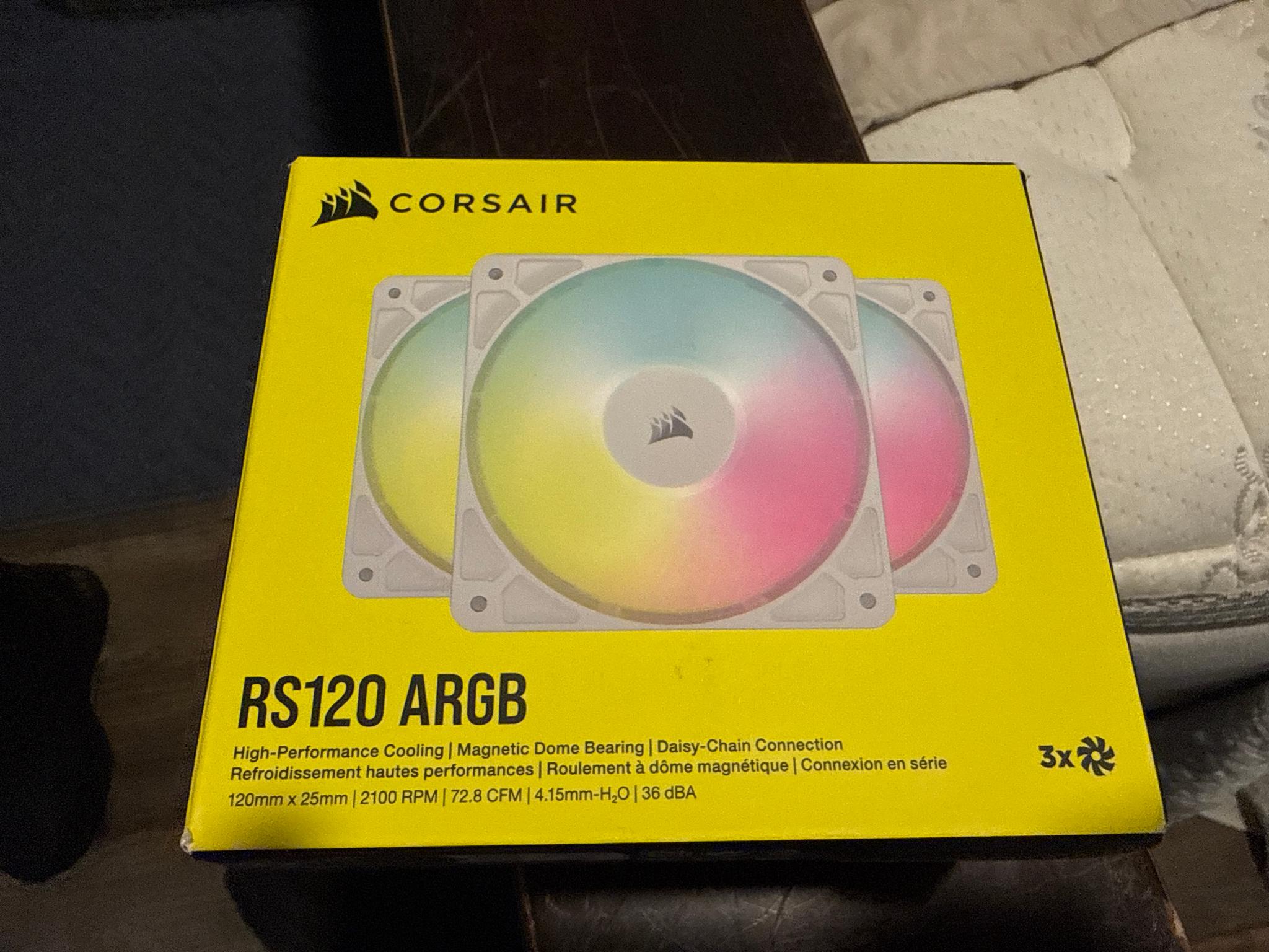 corsair rs120 ARGB White (3-Pack) 120mm case fabs