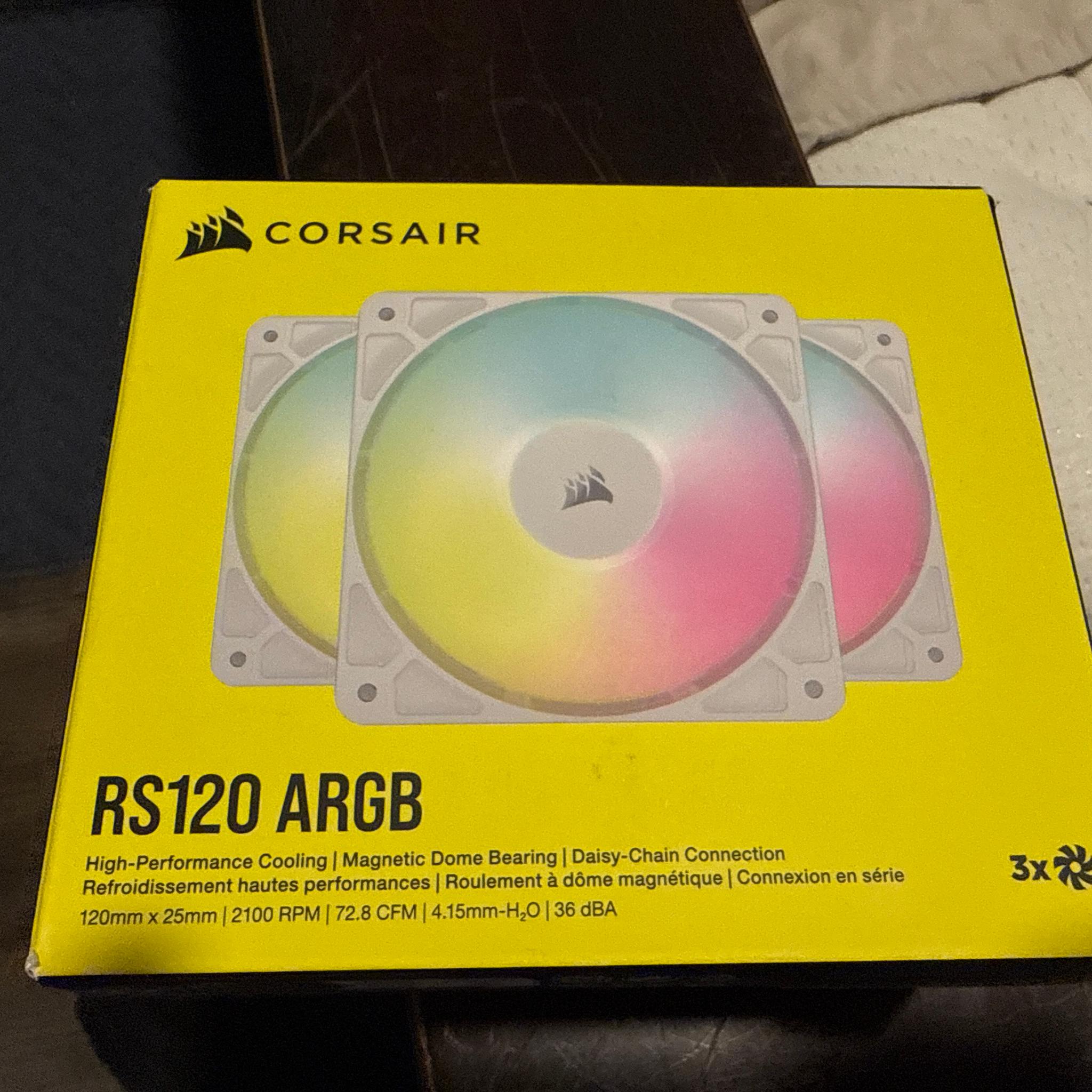 corsair rs120 ARGB White (3-Pack) 120mm case fabs