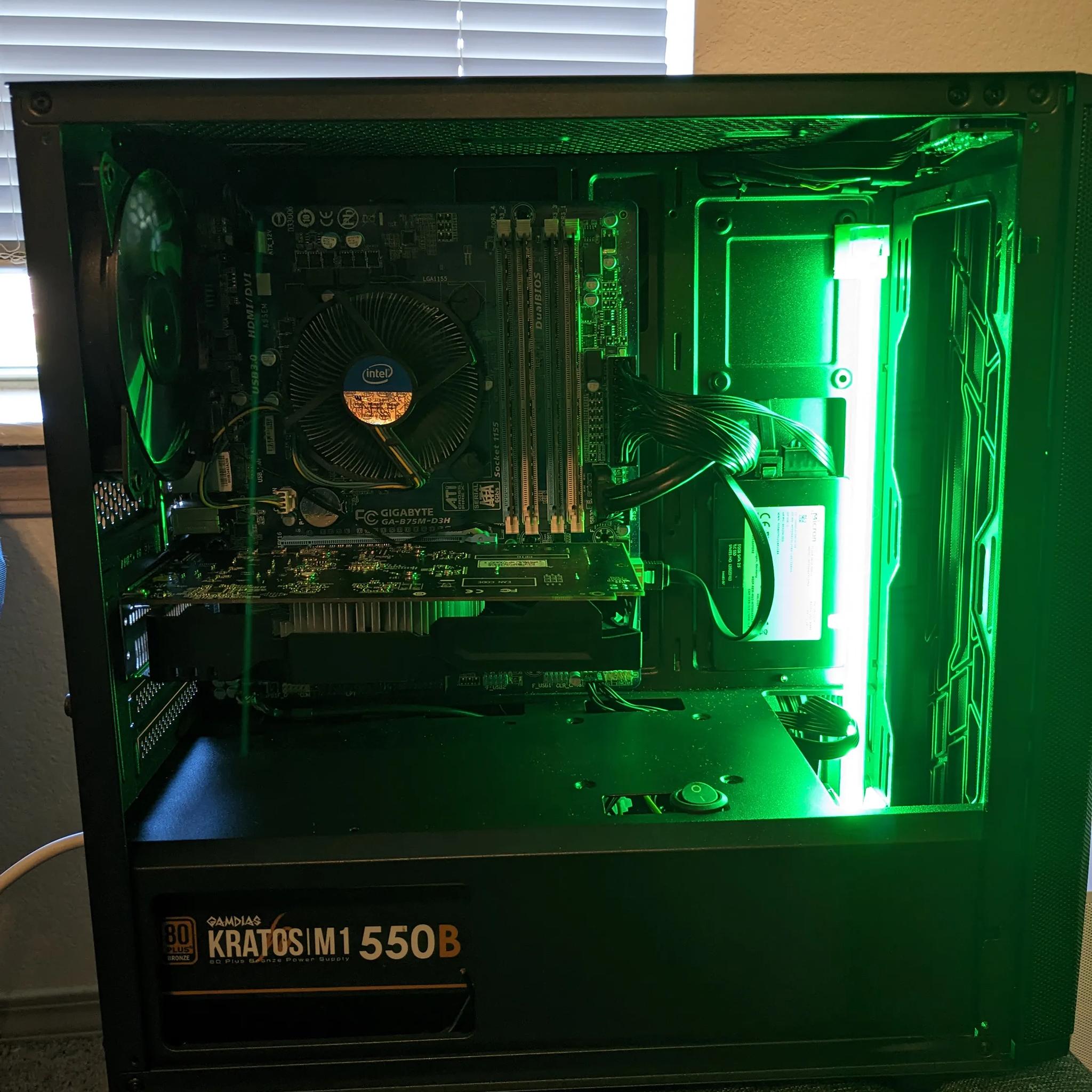 FREE SHIP|| "Neon Moon"|| i5-3470, 16GB RAM, RX 560 2GB, 480GB SSD (READ DESCRIPTION)