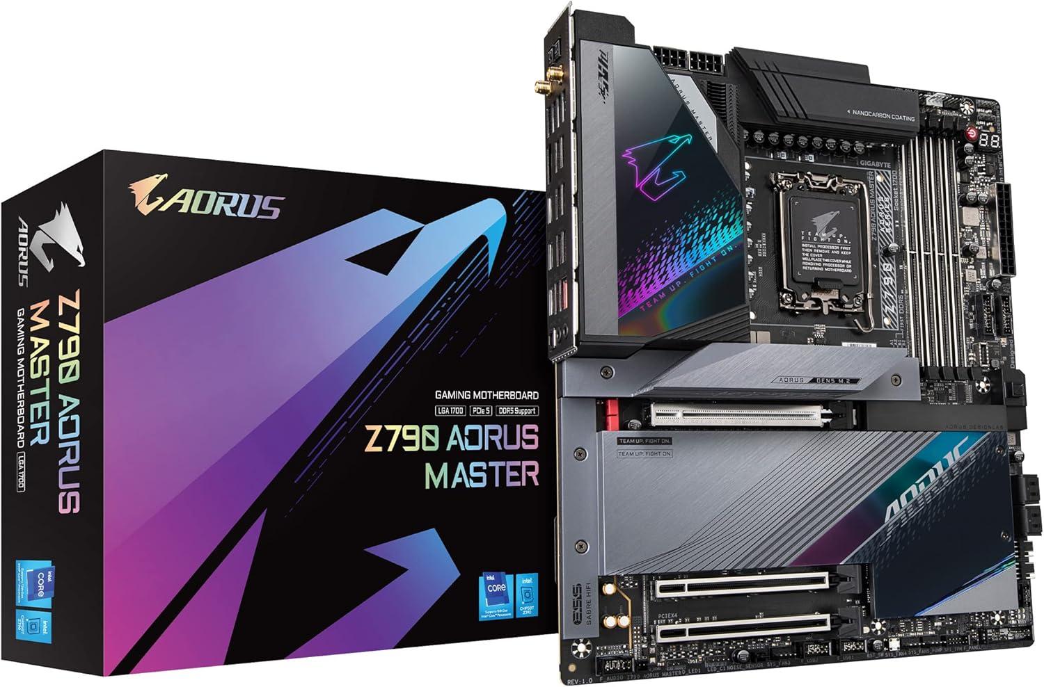 GIGABYTE Z790 AORUS Master EATX Motherboard with DDR5, PCIe 5.0, WiFi 6E, 10GbE LAN, Q-Flash Plus