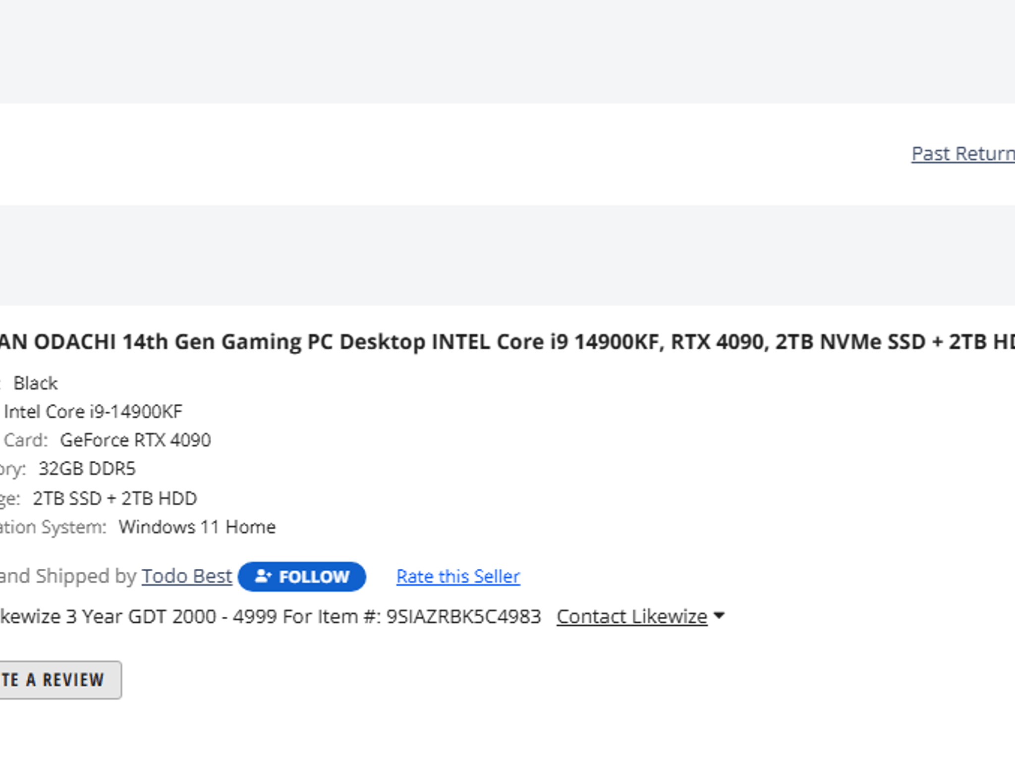 Gaming PC RTX 4090 Intel i9 14900KF 2TB m.2 SSD 32GB DDR5 6000mhz