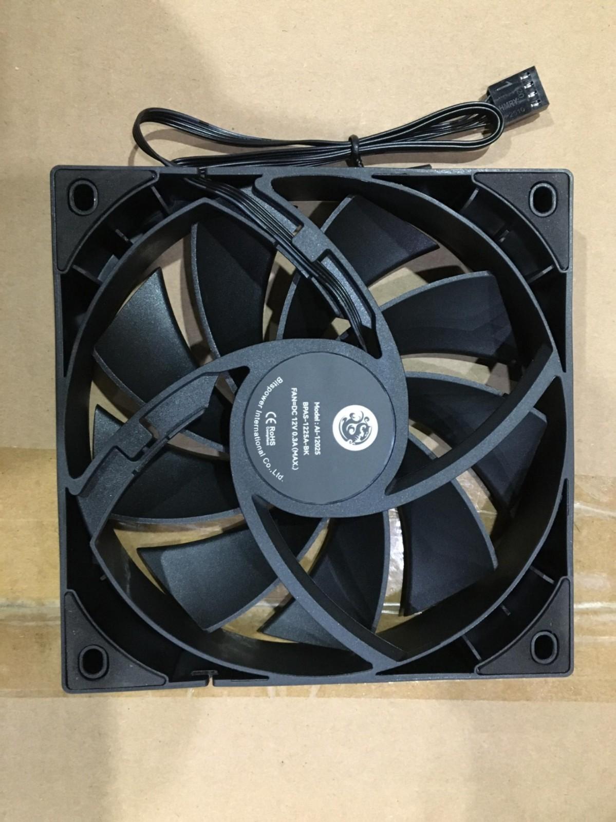 Lot of 40 Bitspower 120mm 4-Pin PC Case Fans Black BPAS-1225A-BK Bulk Box - New