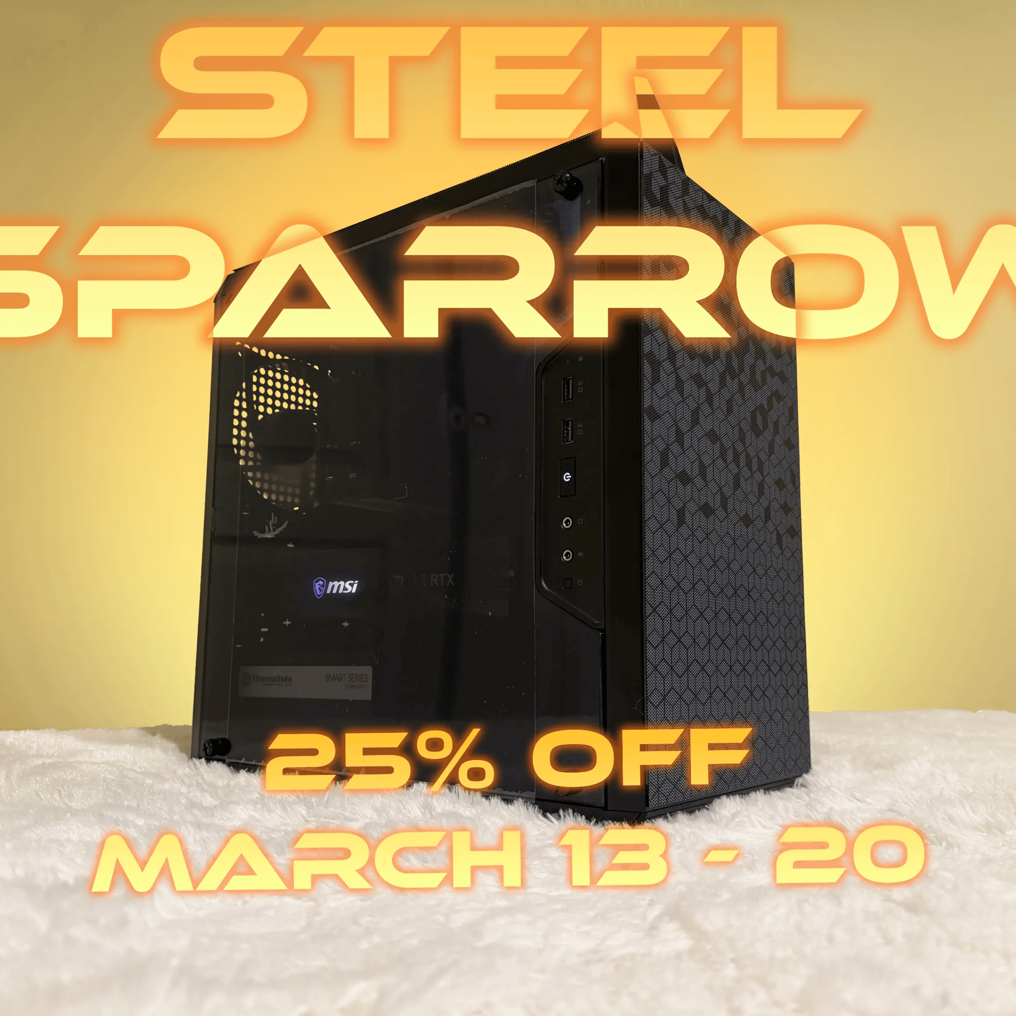 1080p Gaming PC - Steel Sparrow | Ryzen 5 7600X & RTX 3060 12 GB | 32GB DDR5 | 1TB NVME SSD | 600W